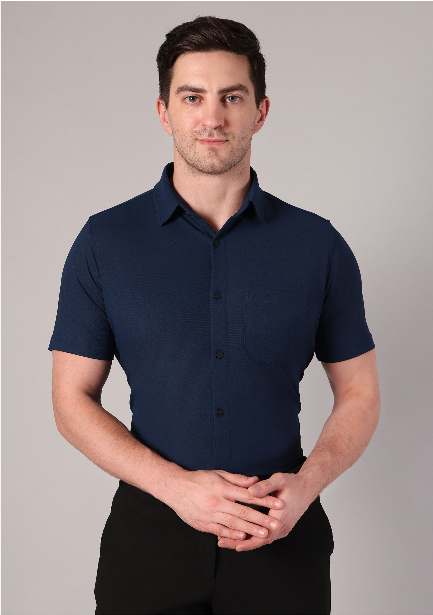 True Navy Half Sleeve Versatile Shirt