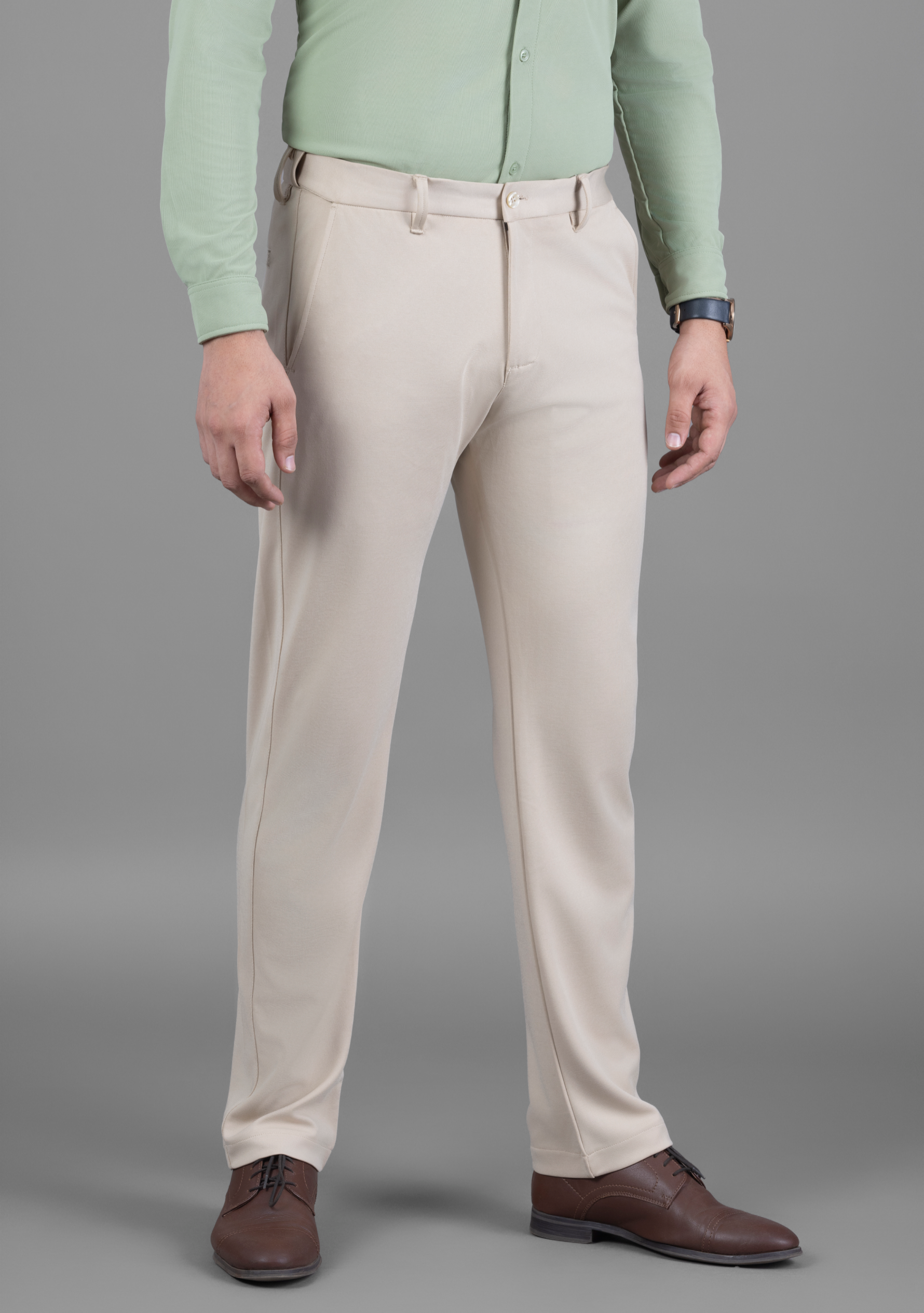 beige dress pants outfit UltraEase 4-Way Stretch Deep Beige Pant