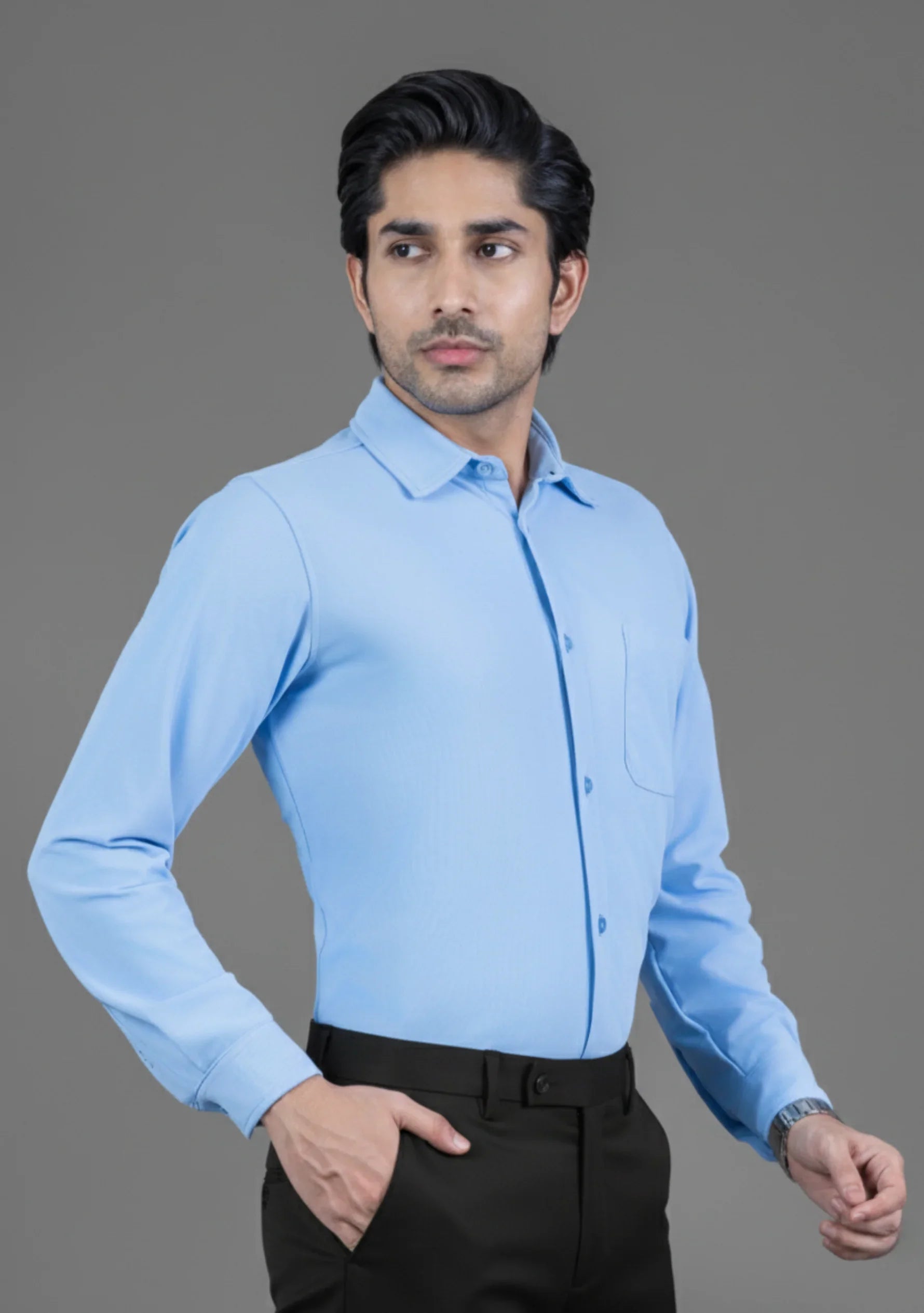 Pastel Blue Full Sleeve Versatile Shirt - The Manatomy
