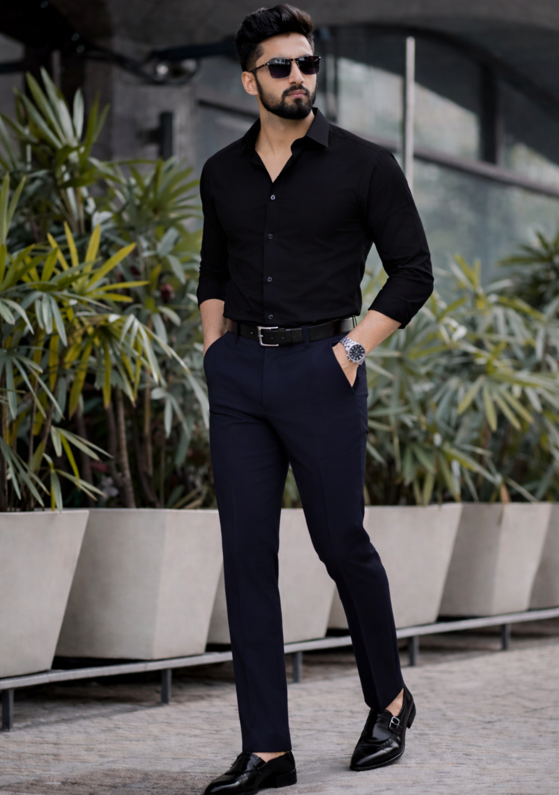 The Signature Combo – Black Shirt + Blue Pant