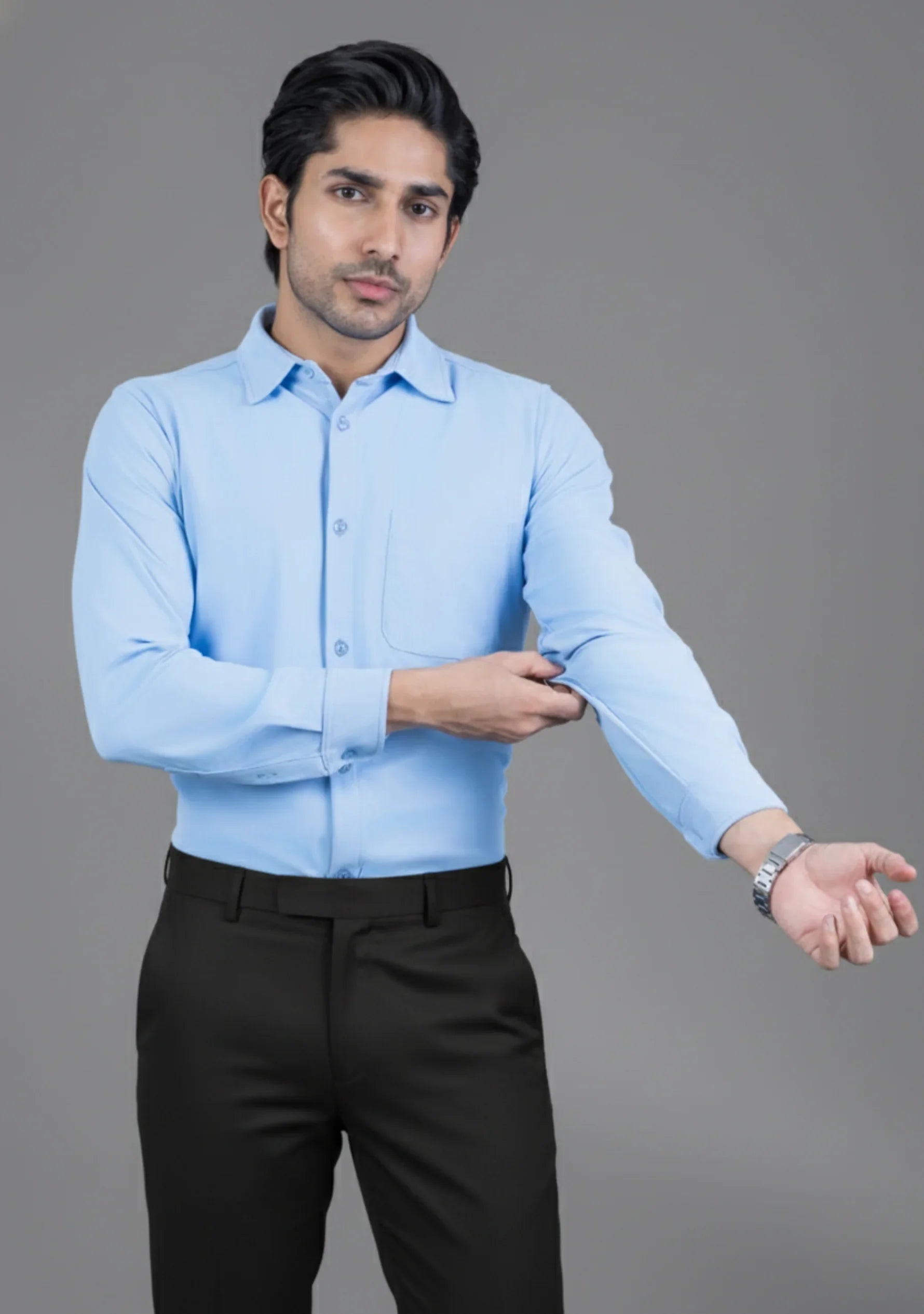 Pastel Blue Full Sleeve Versatile Shirt - The Manatomy