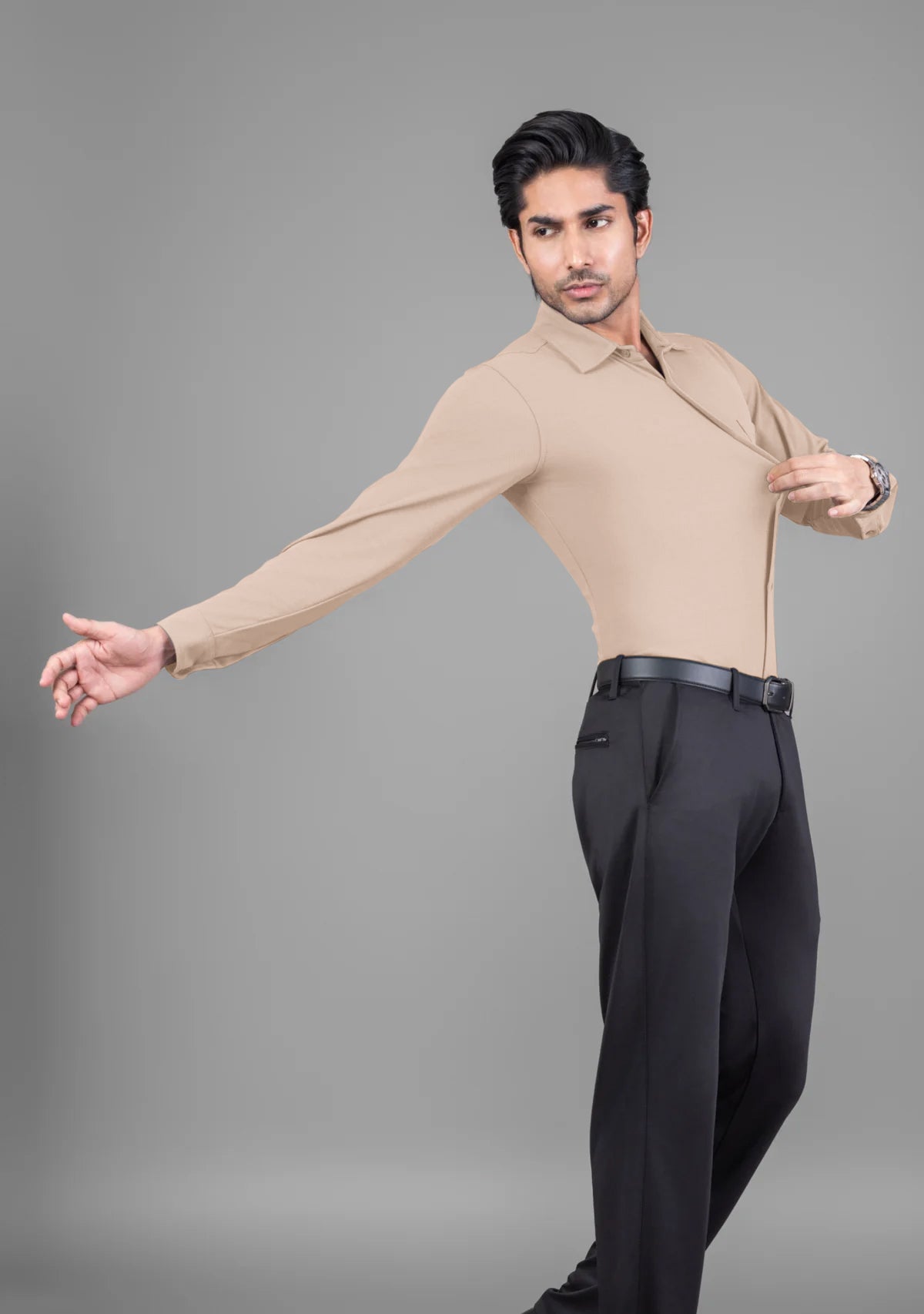 Beige Full Sleeve Versatile Shirt
