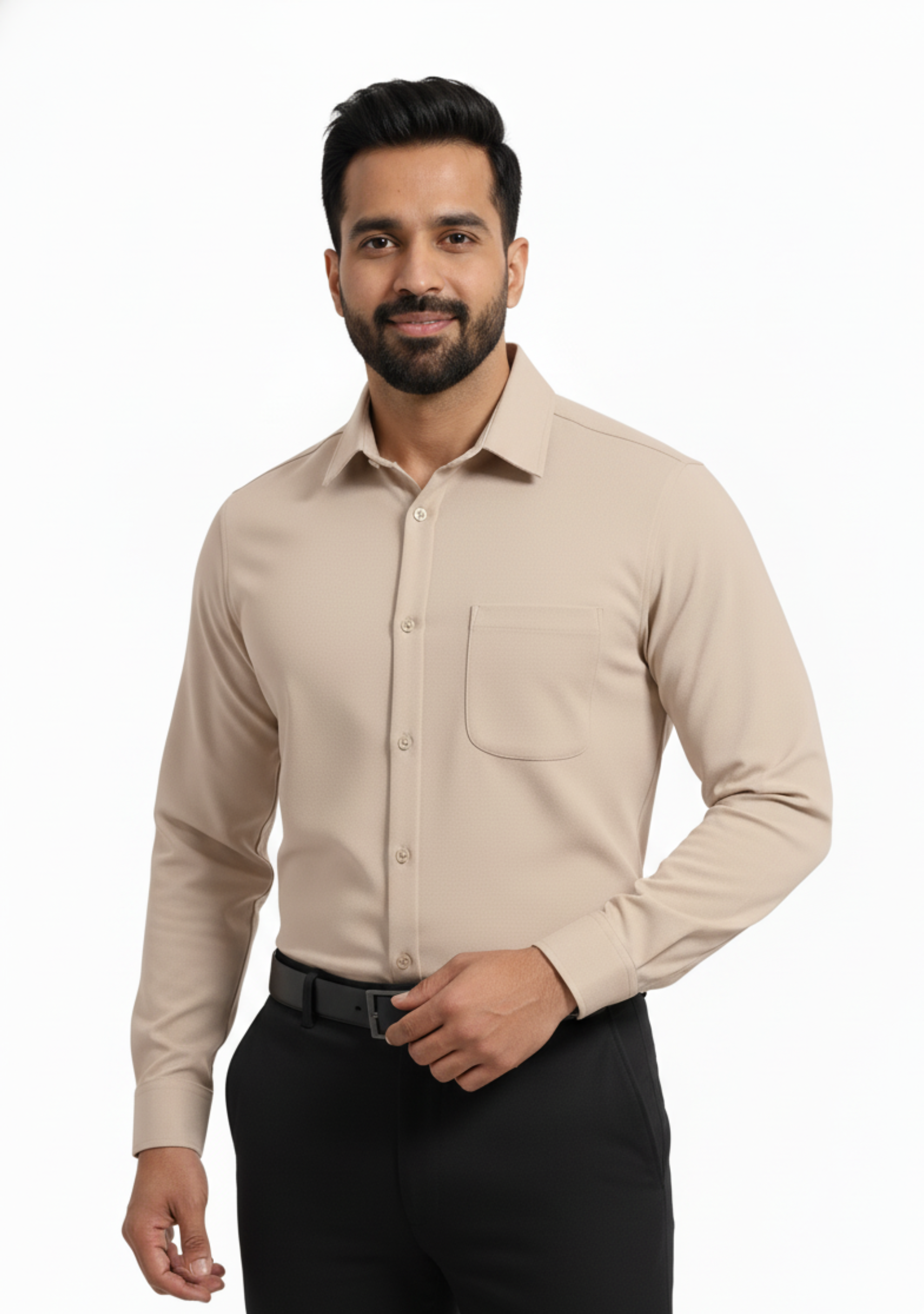 Beige Full Sleeve Versatile Shirt - The Manatomy