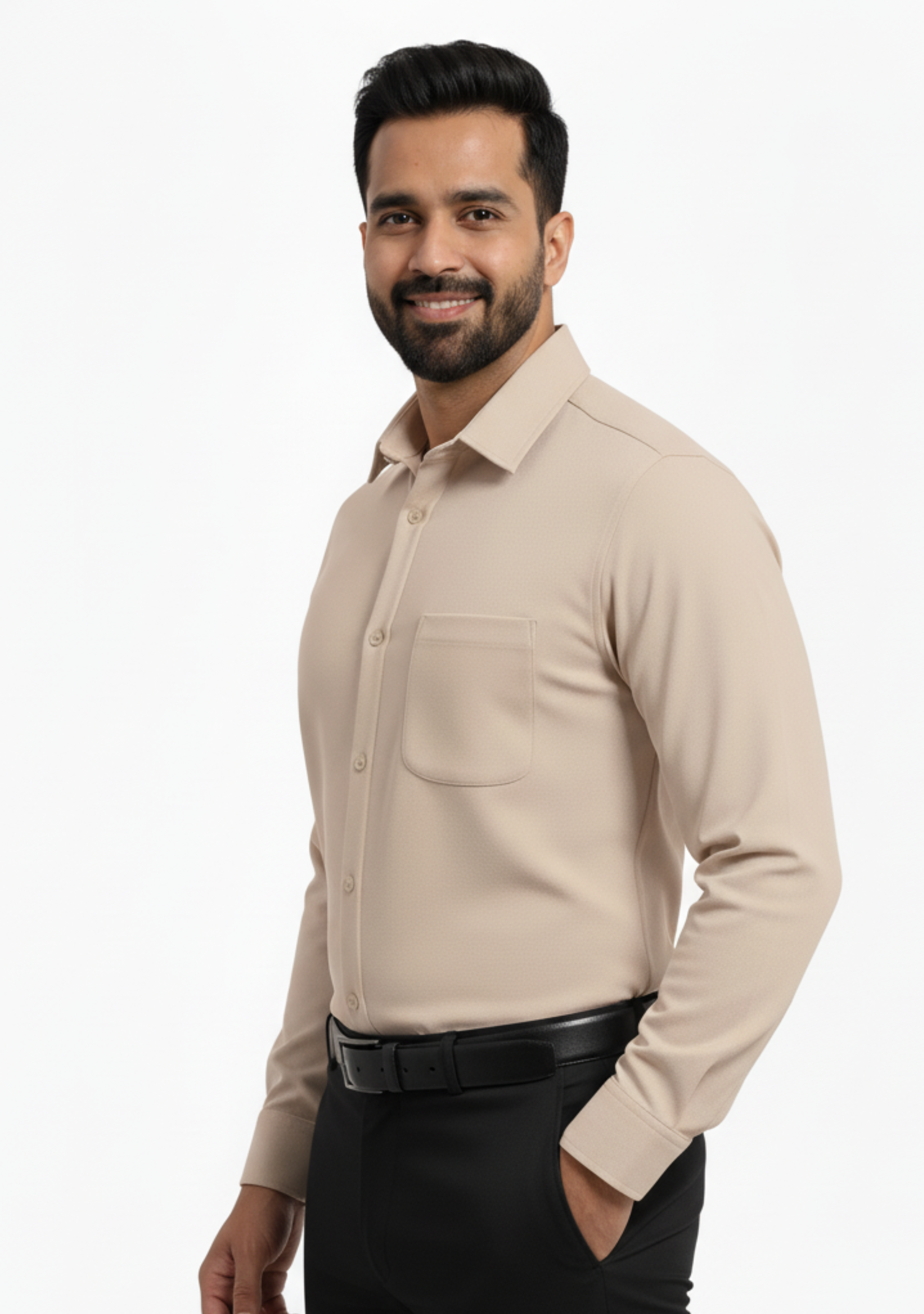 Beige Full Sleeve Versatile Shirt - The Manatomy