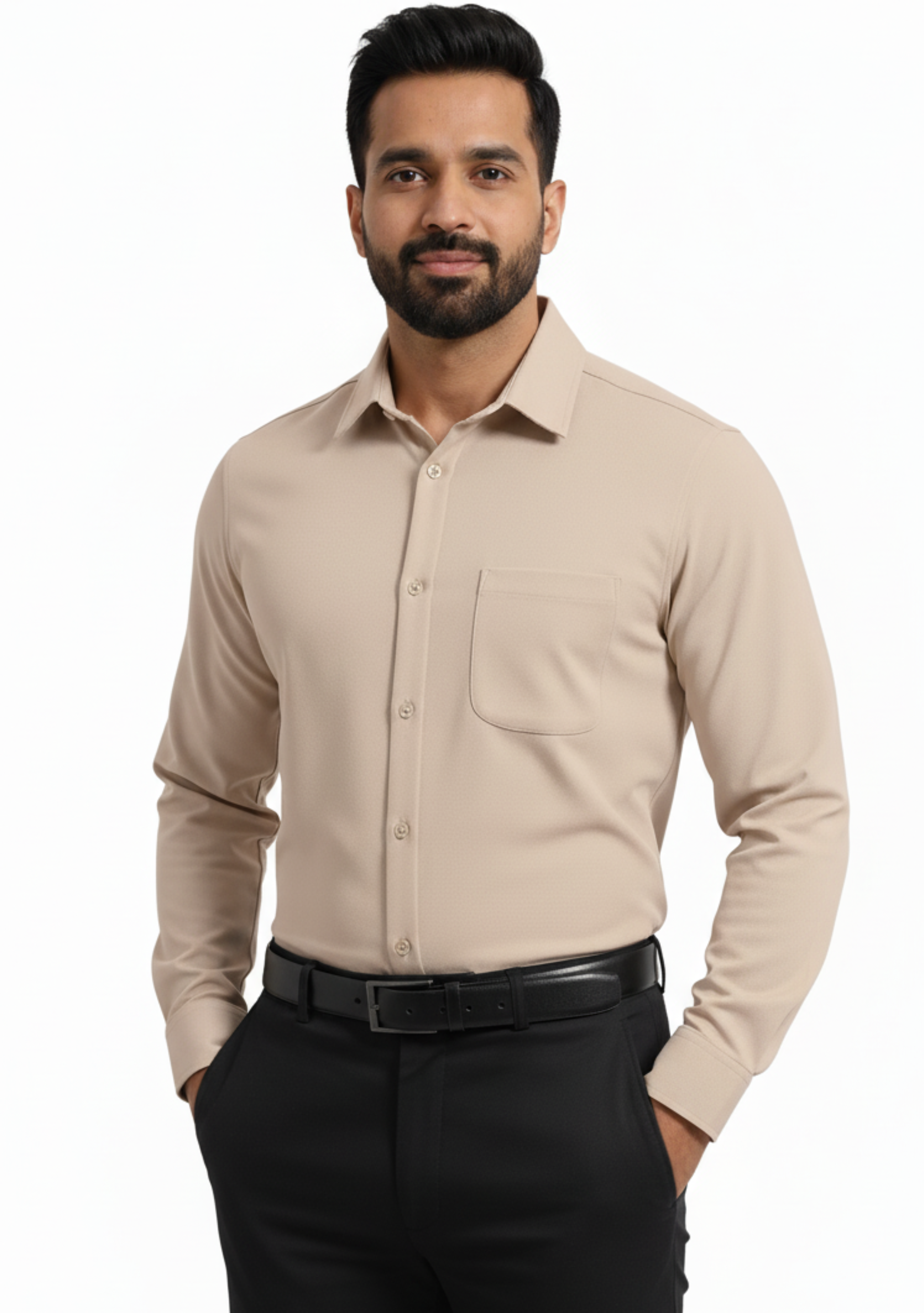 Beige Full Sleeve Versatile Shirt - The Manatomy