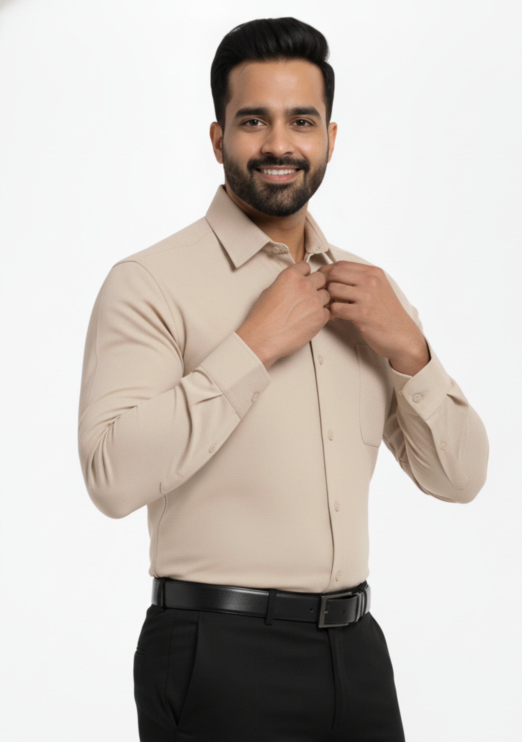 Beige Full Sleeve Versatile Shirt - The Manatomy