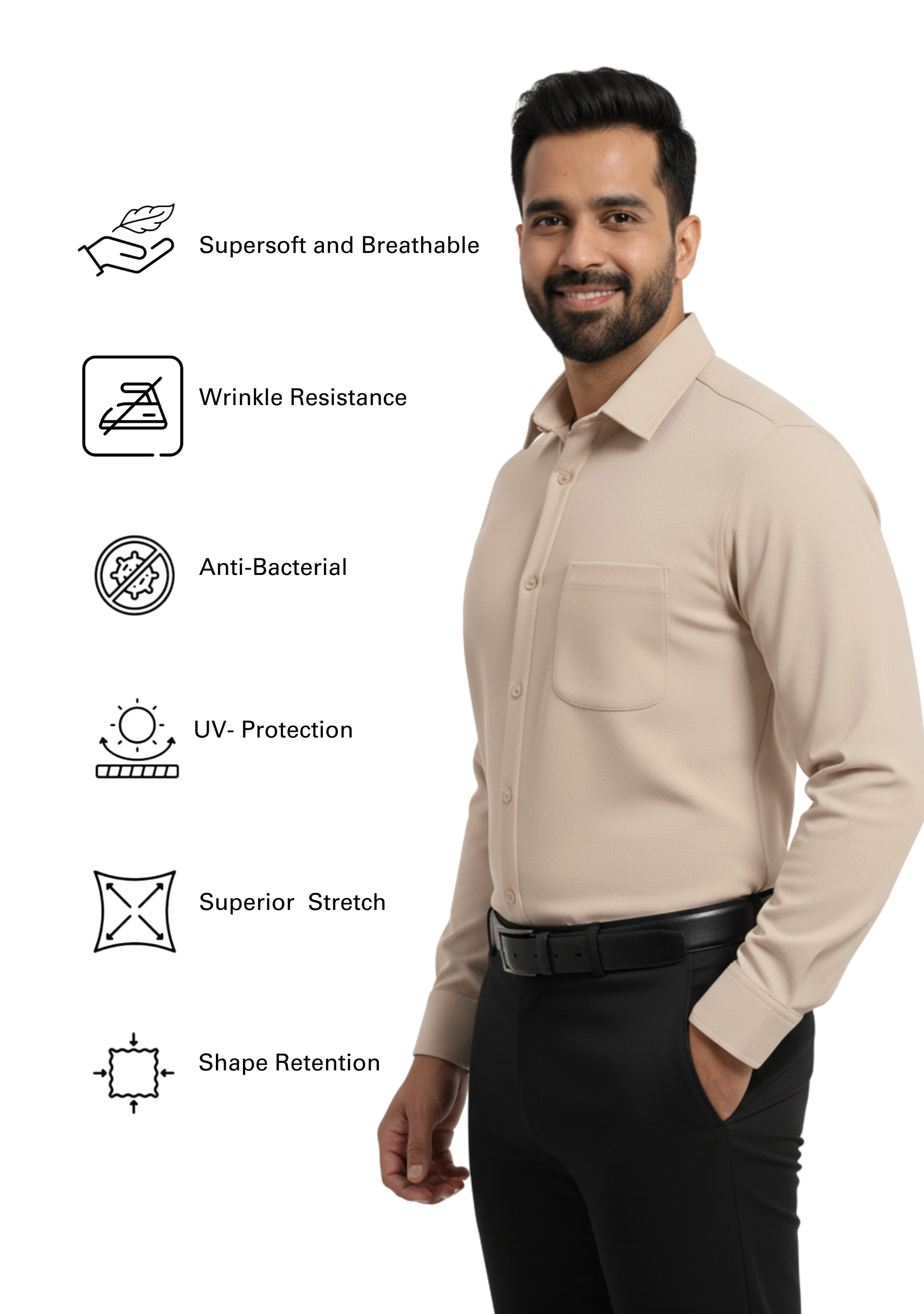 Beige Full Sleeve Versatile Shirt - The Manatomy