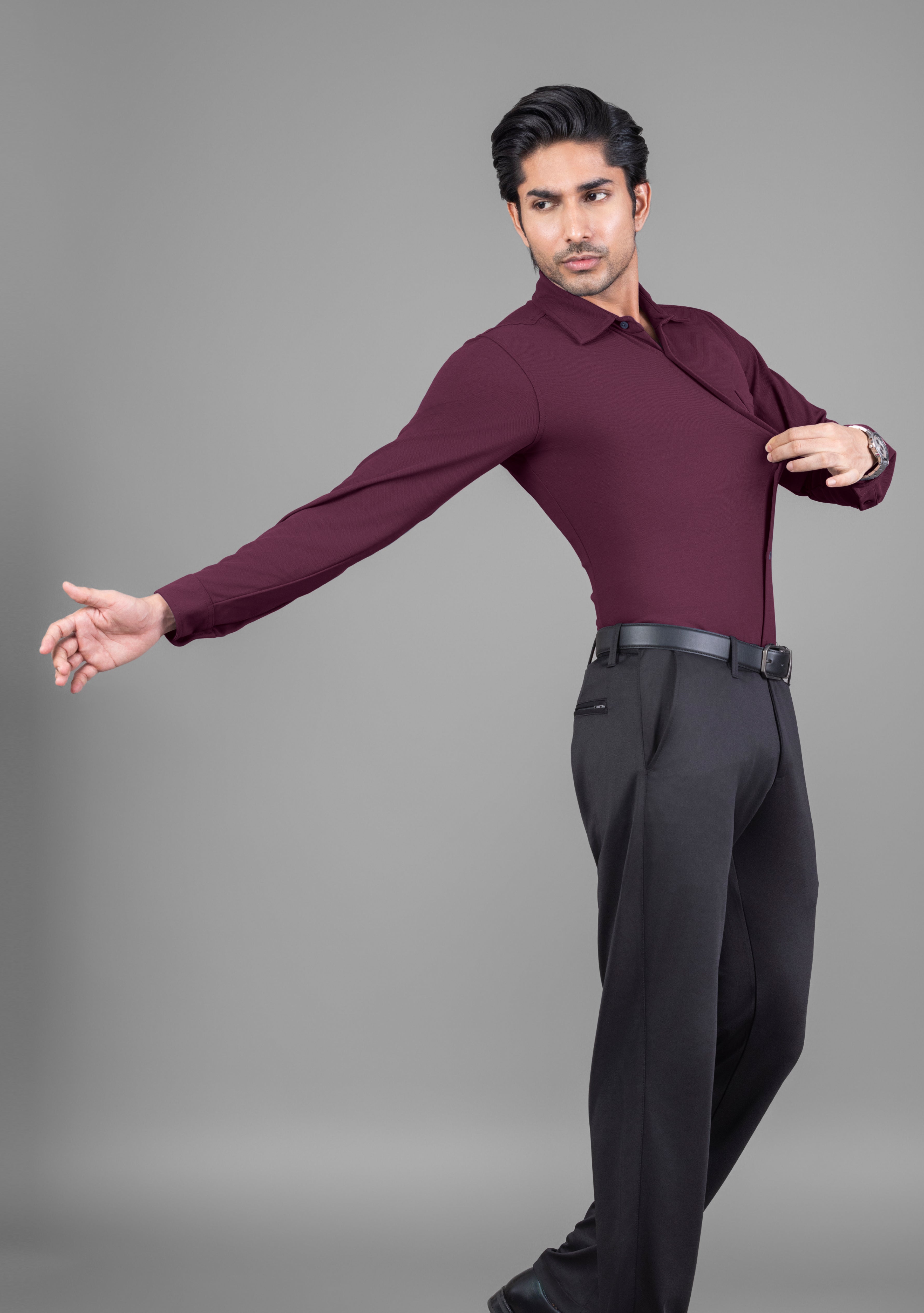 Berry Wine Full Sleeve Versatile Shirt