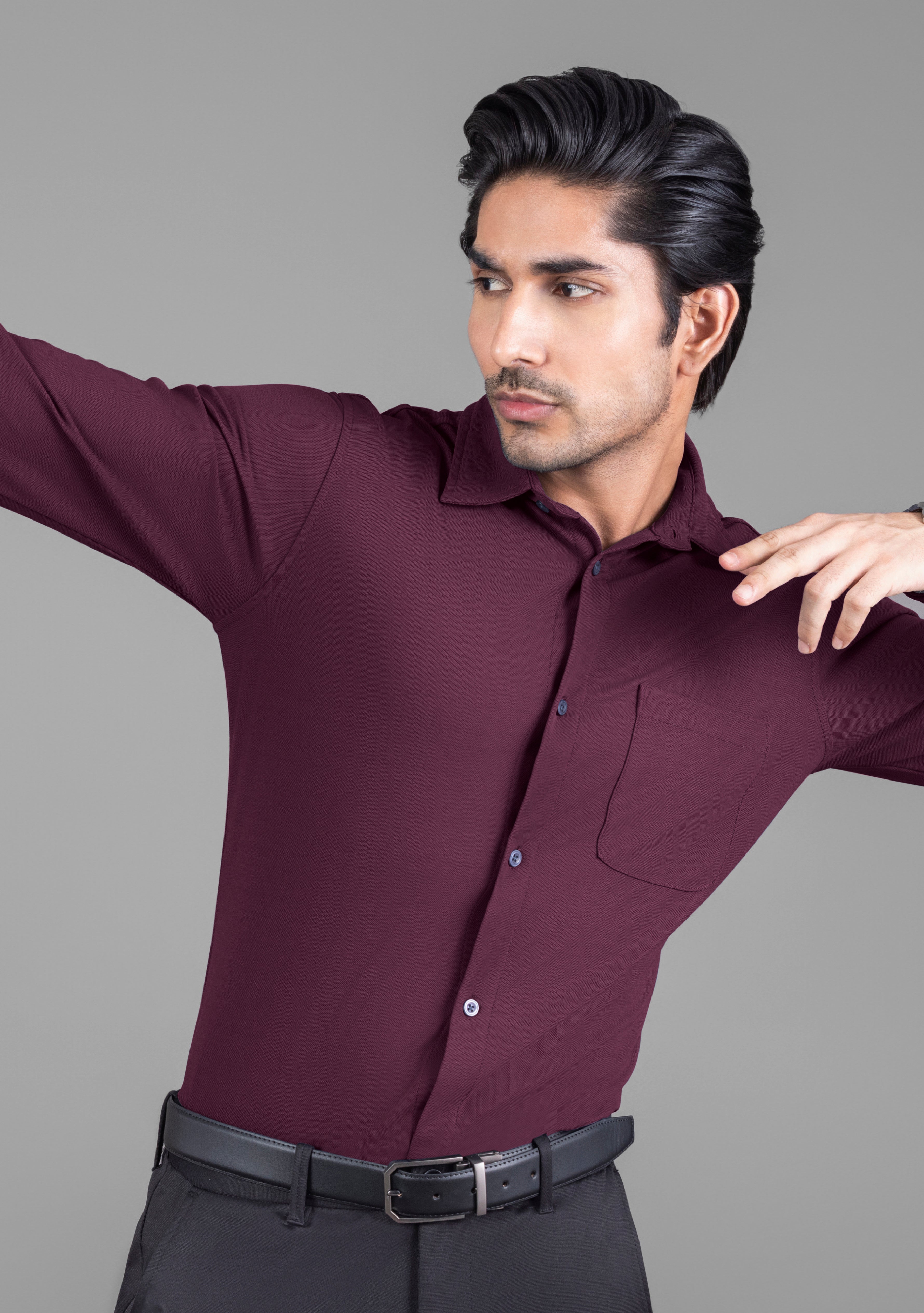 Berry Wine Full Sleeve Versatile Shirt