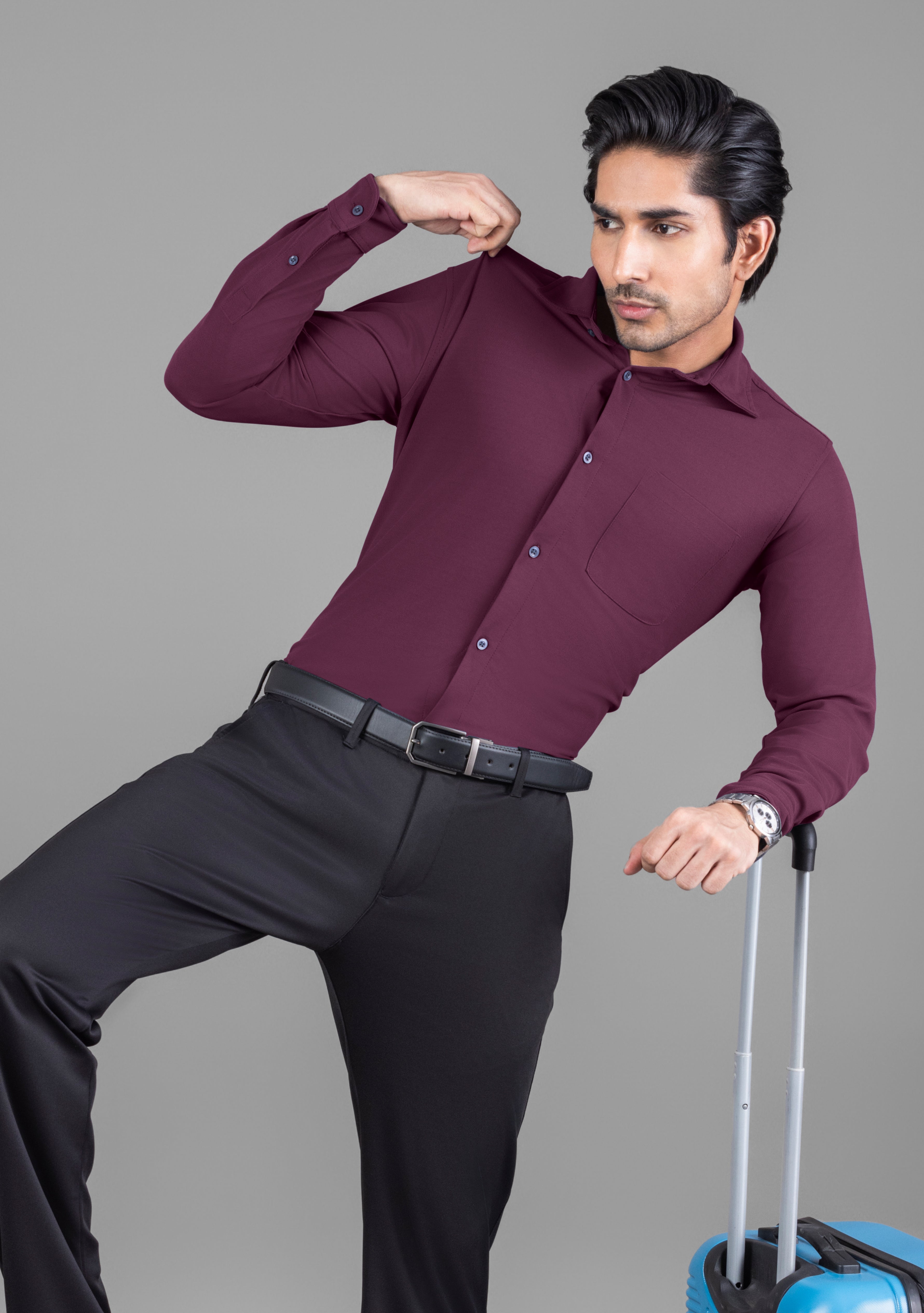 Berry Wine Full Sleeve Versatile Shirt