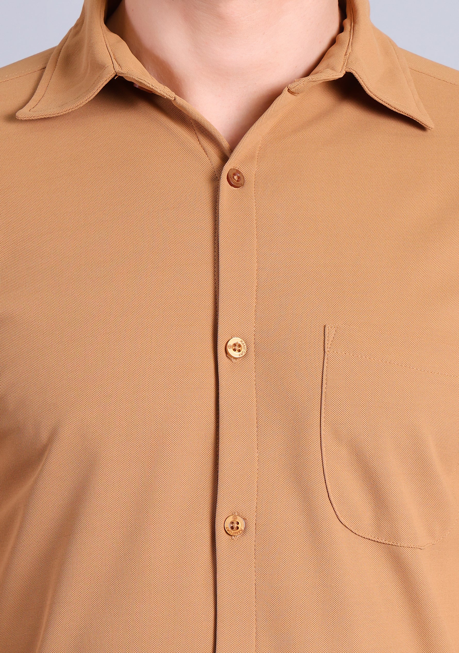 Camel Brown Full Sleeve Versatile Shirt