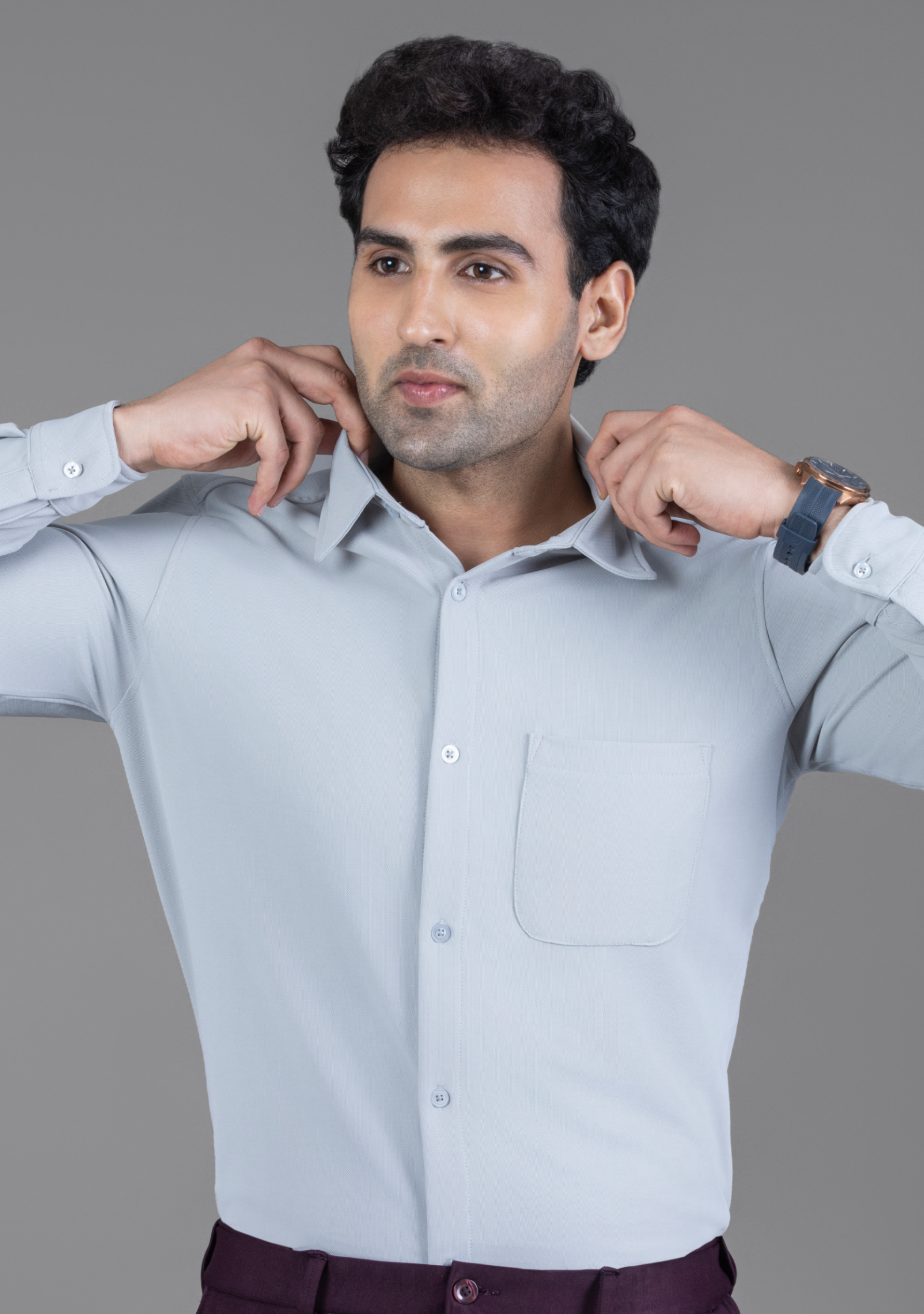 Clear Grey Full Sleeve Versatile Shirt