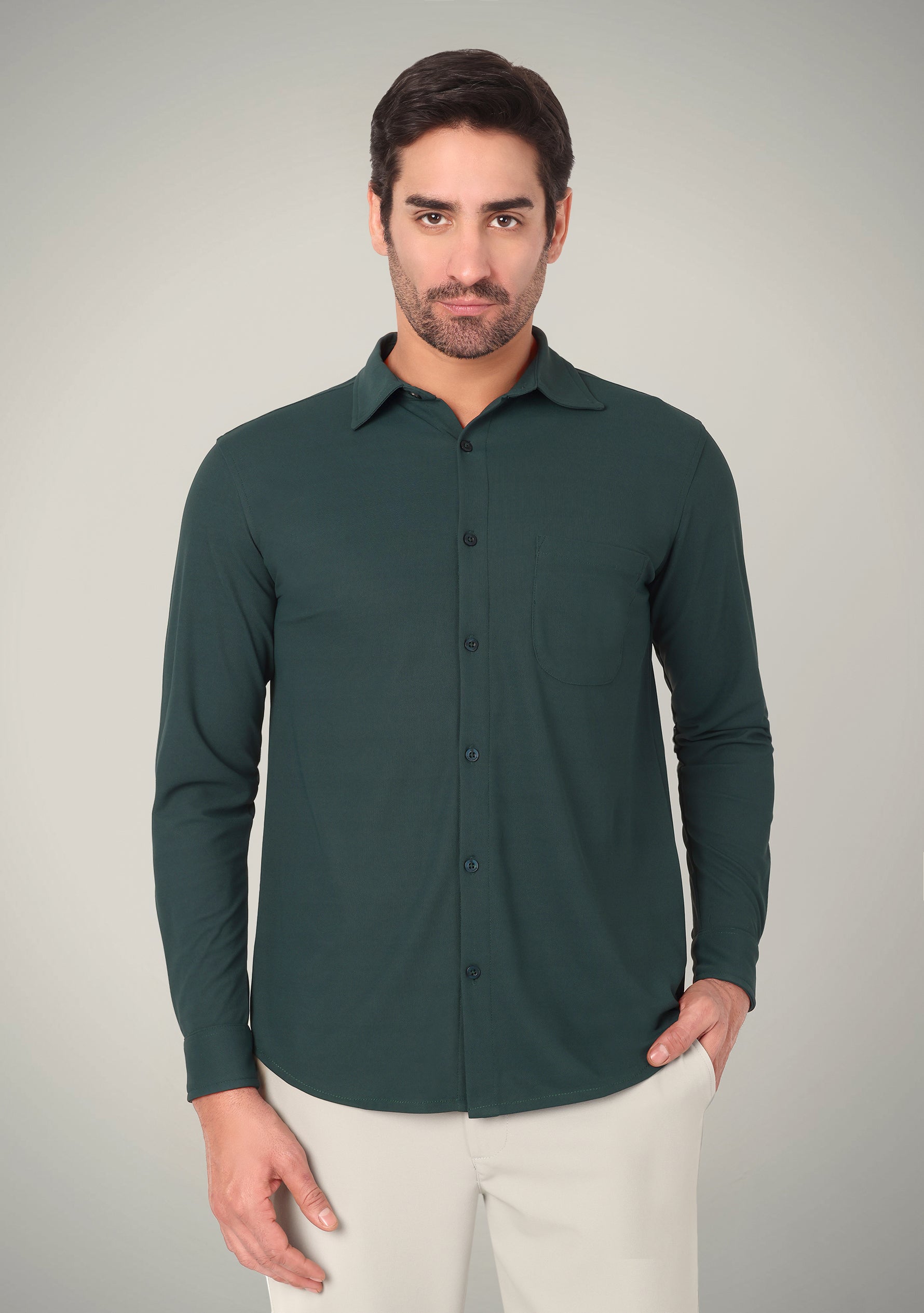 Deep Teal Full Sleeve Versatile Shirt