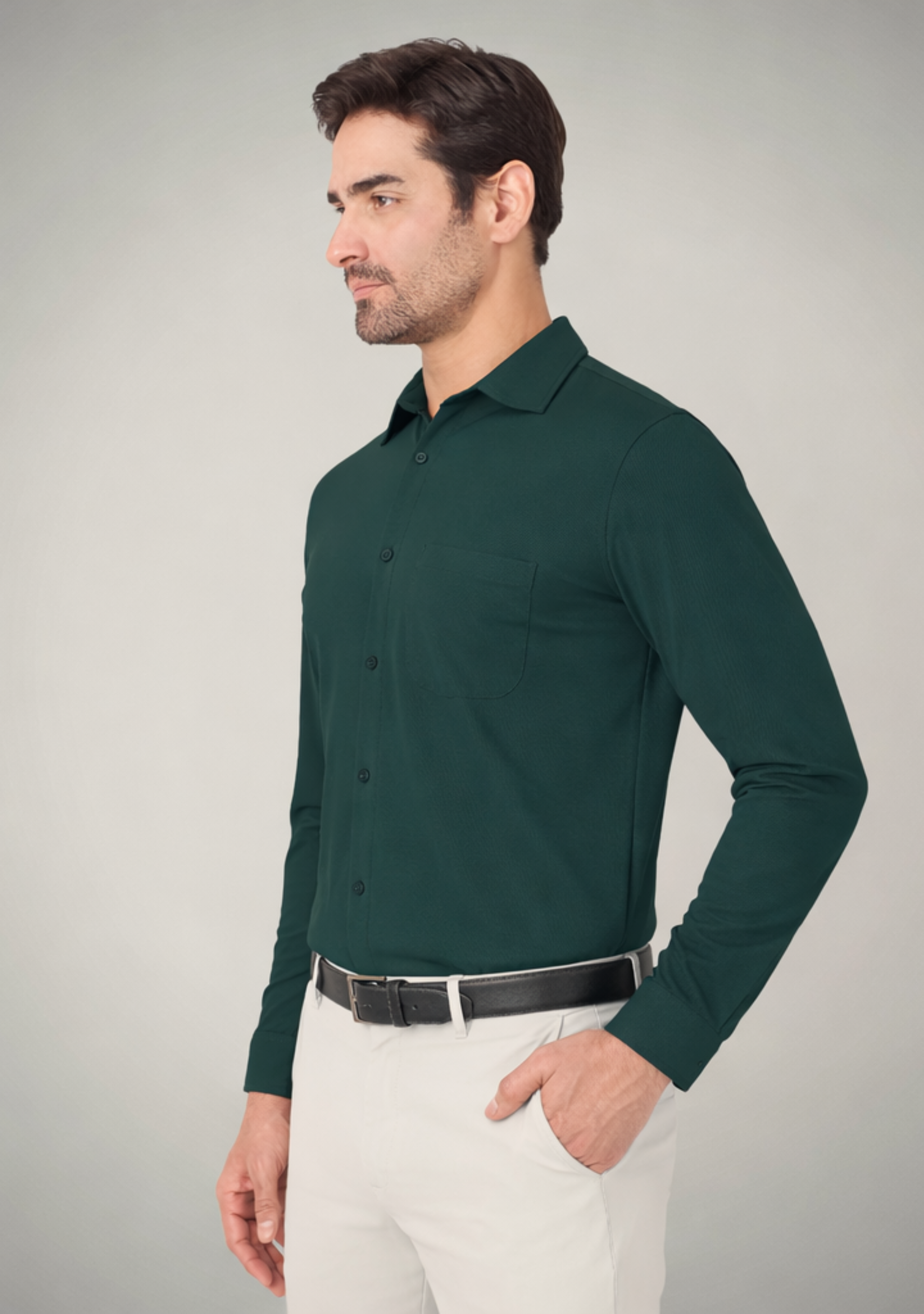 Deep Teal Full Sleeve Versatile Shirt