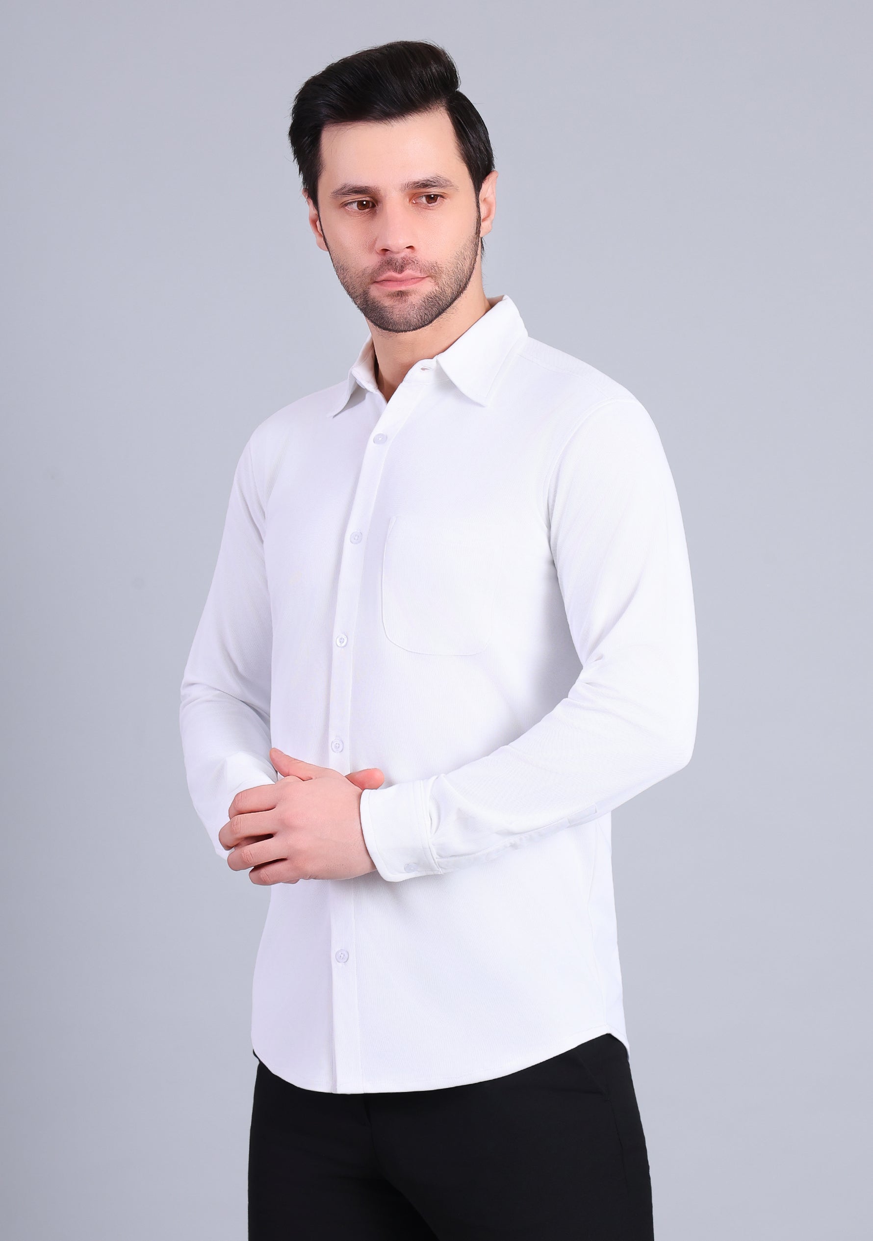 Crisp White Full Sleeve Versatile Shirt