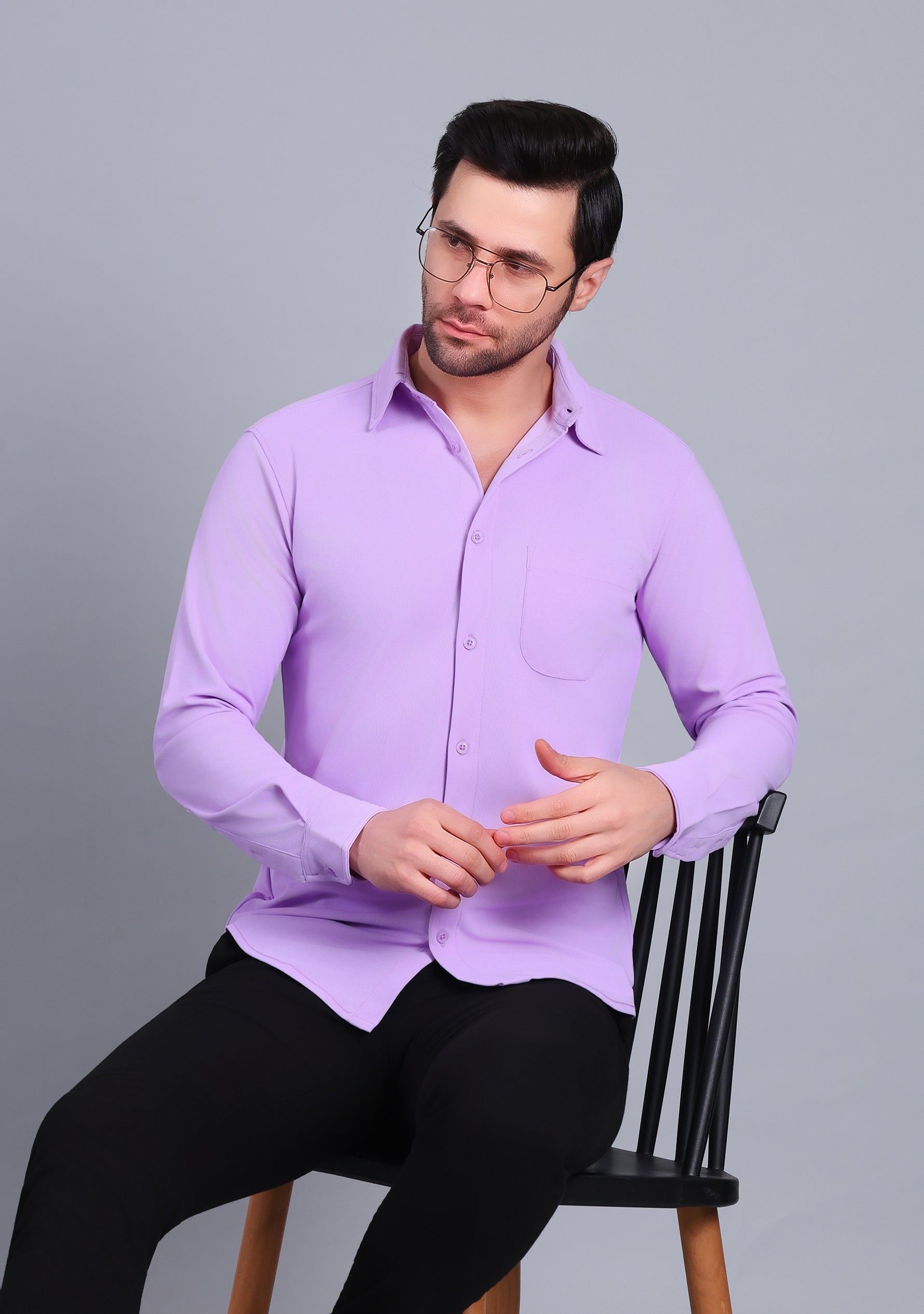 Lazy Lavender Full Sleeve Versatile Shirt