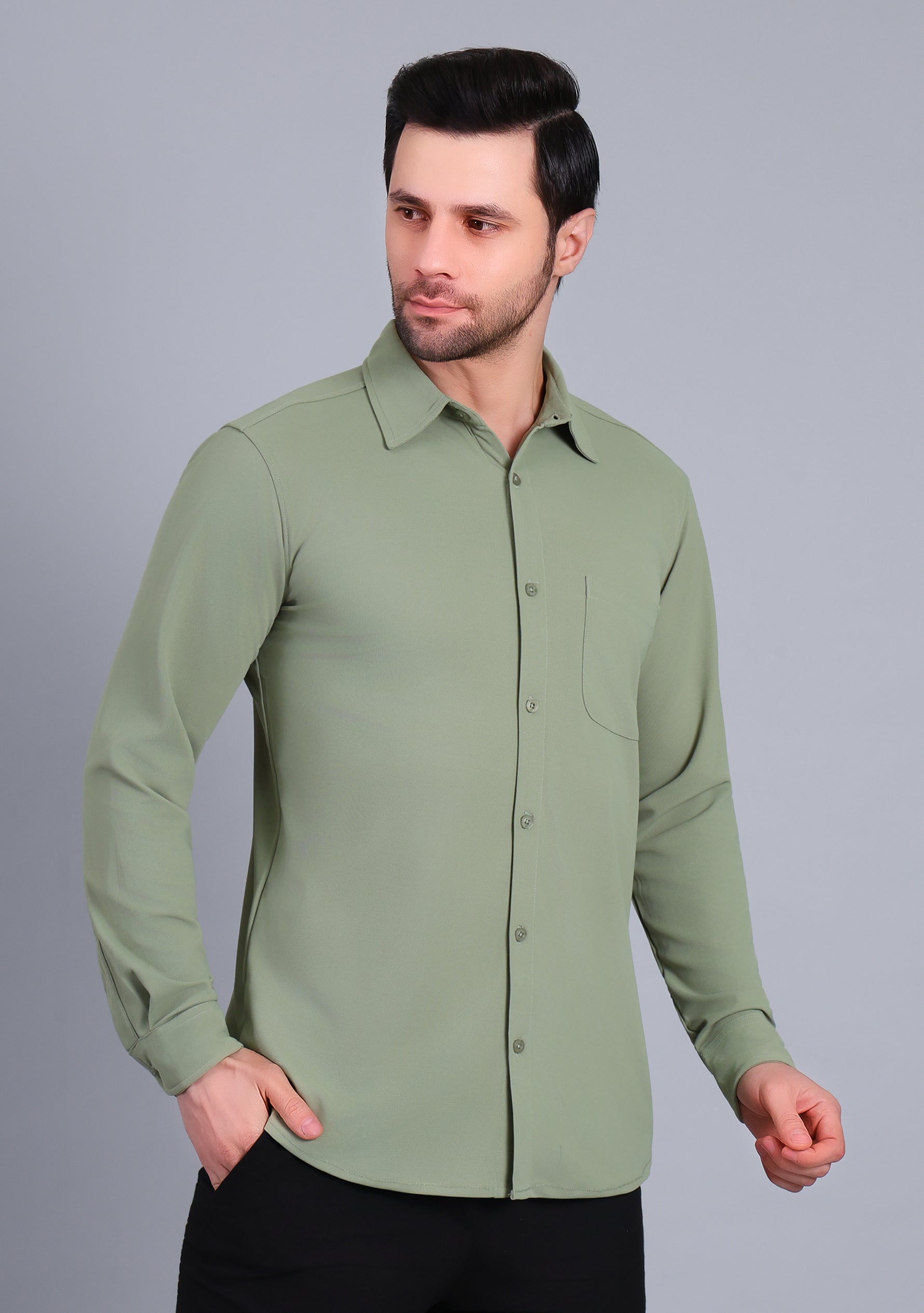 Laurel Green Full Sleeve Versatile Shirt