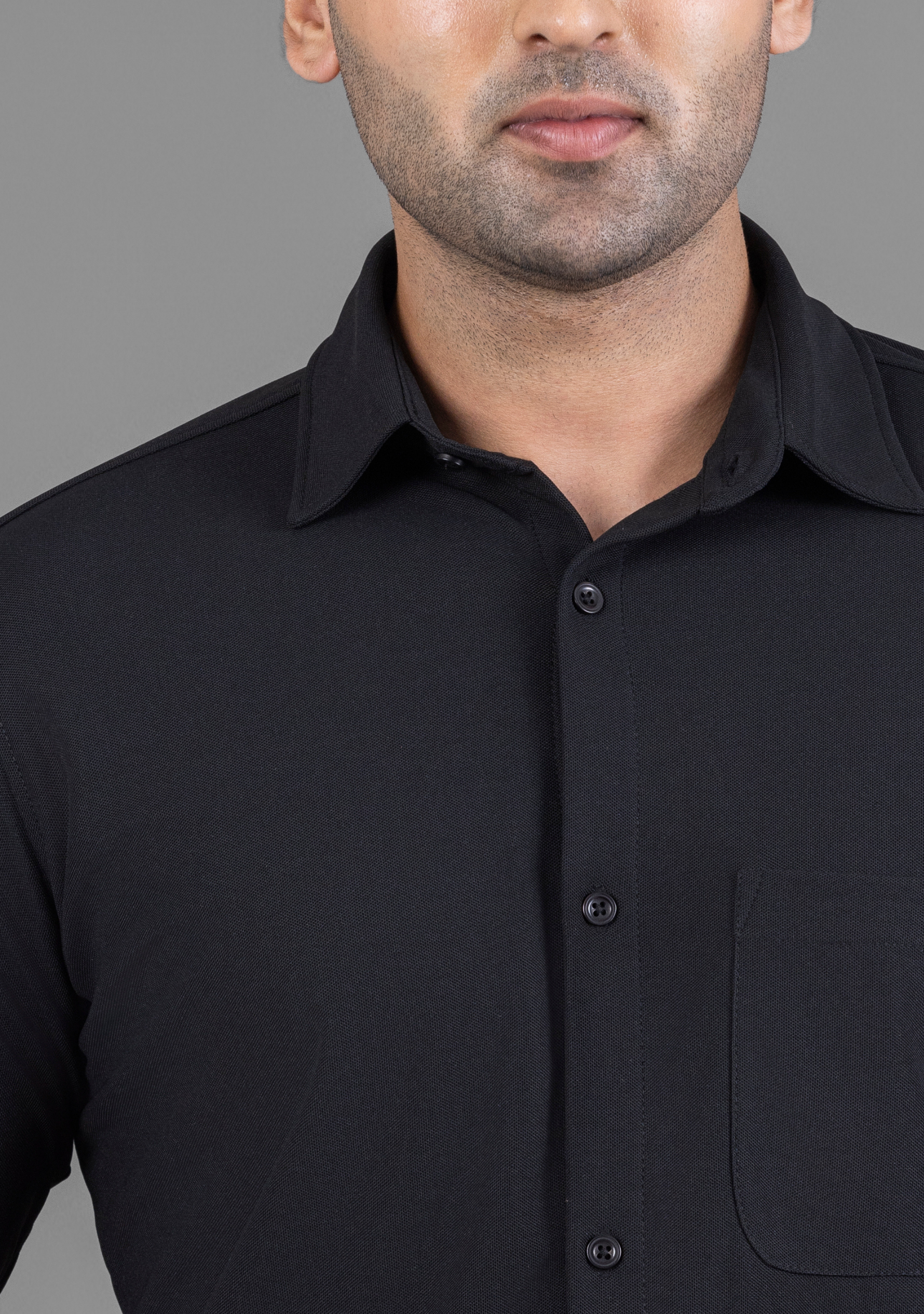 Jet Black Full Sleeve Versatile Shirt