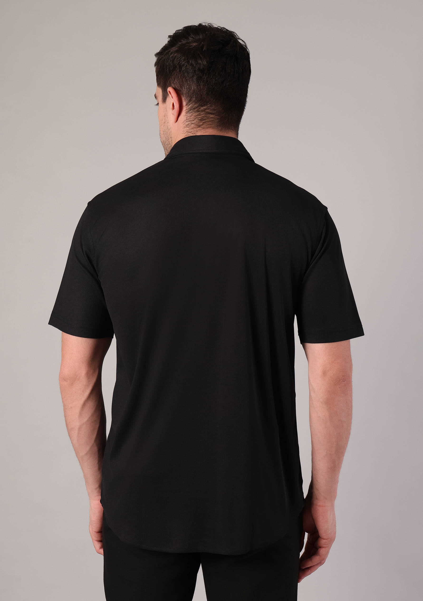 Jet Black Half Sleeve Versatile Shirt