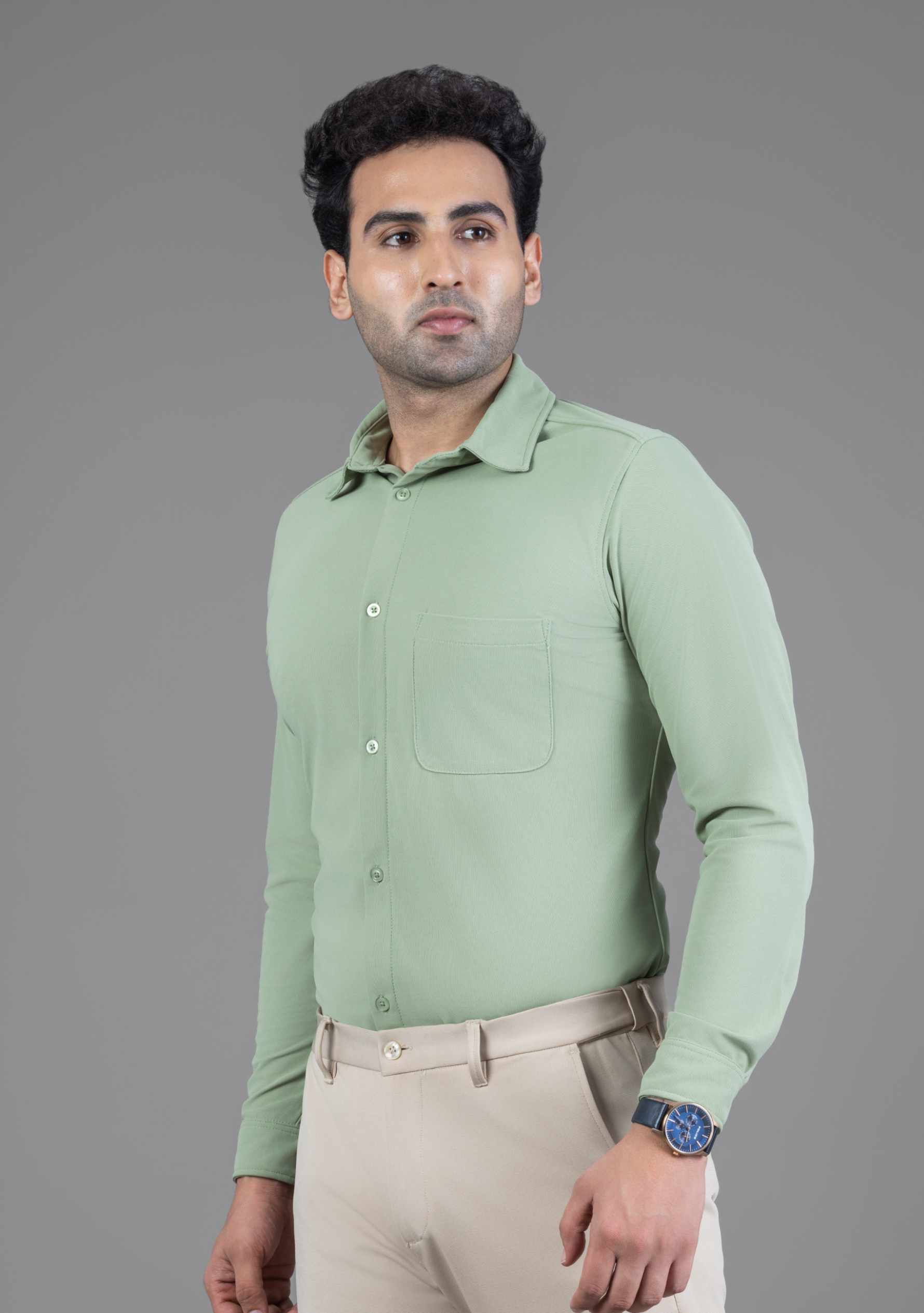 Laurel Green Full Sleeve Versatile Shirt