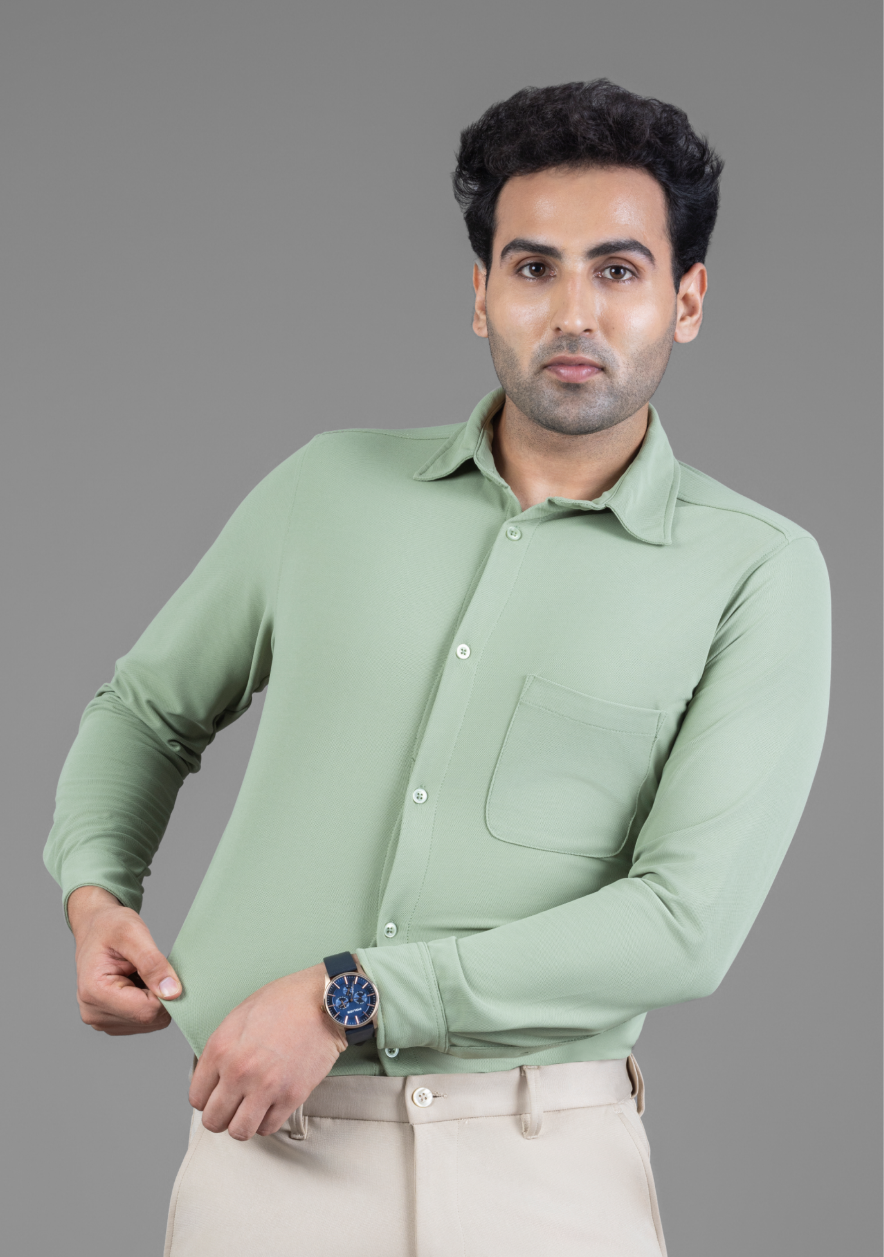 Laurel Green Full Sleeve Versatile Shirt