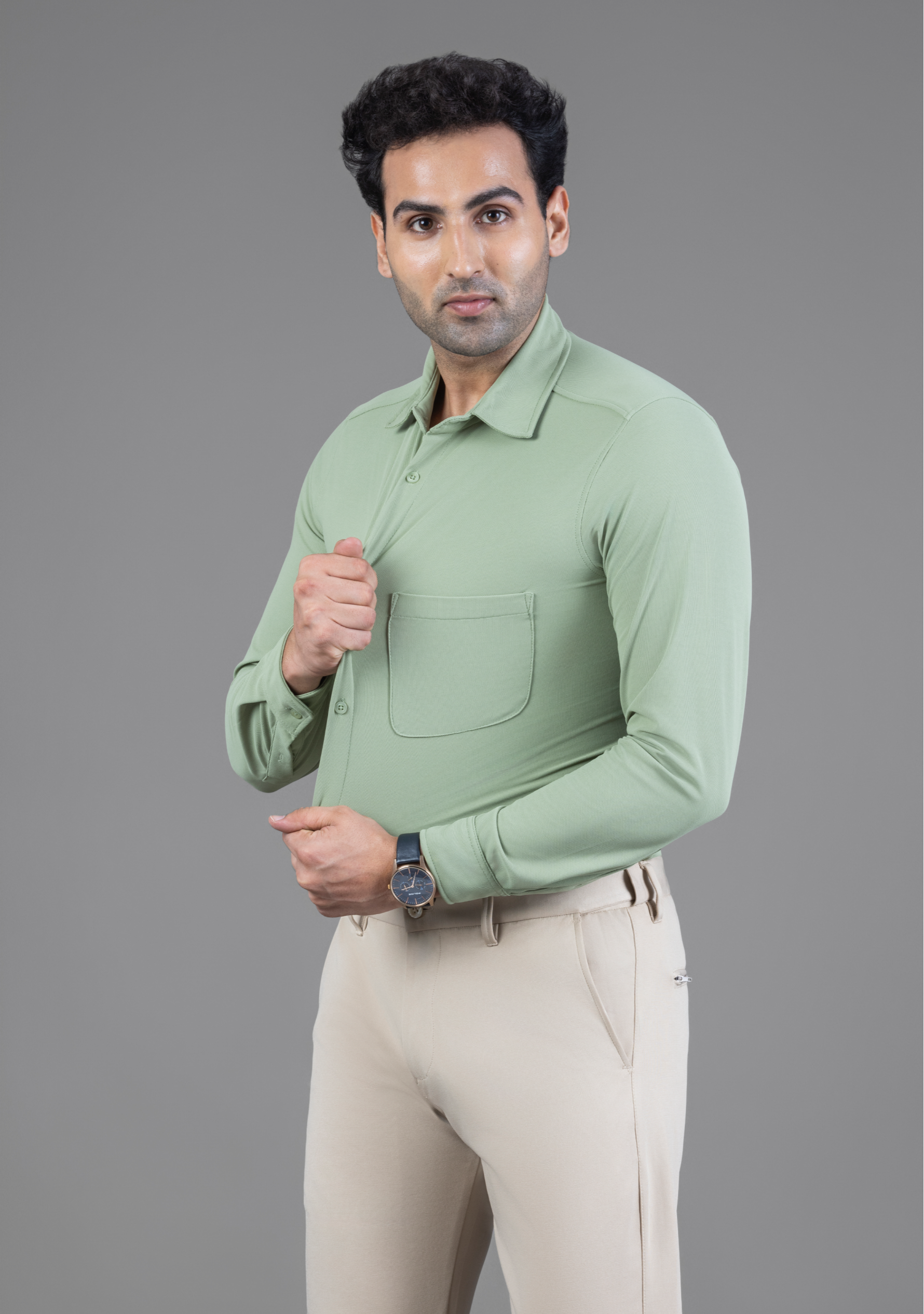 Laurel Green Full Sleeve Versatile Shirt