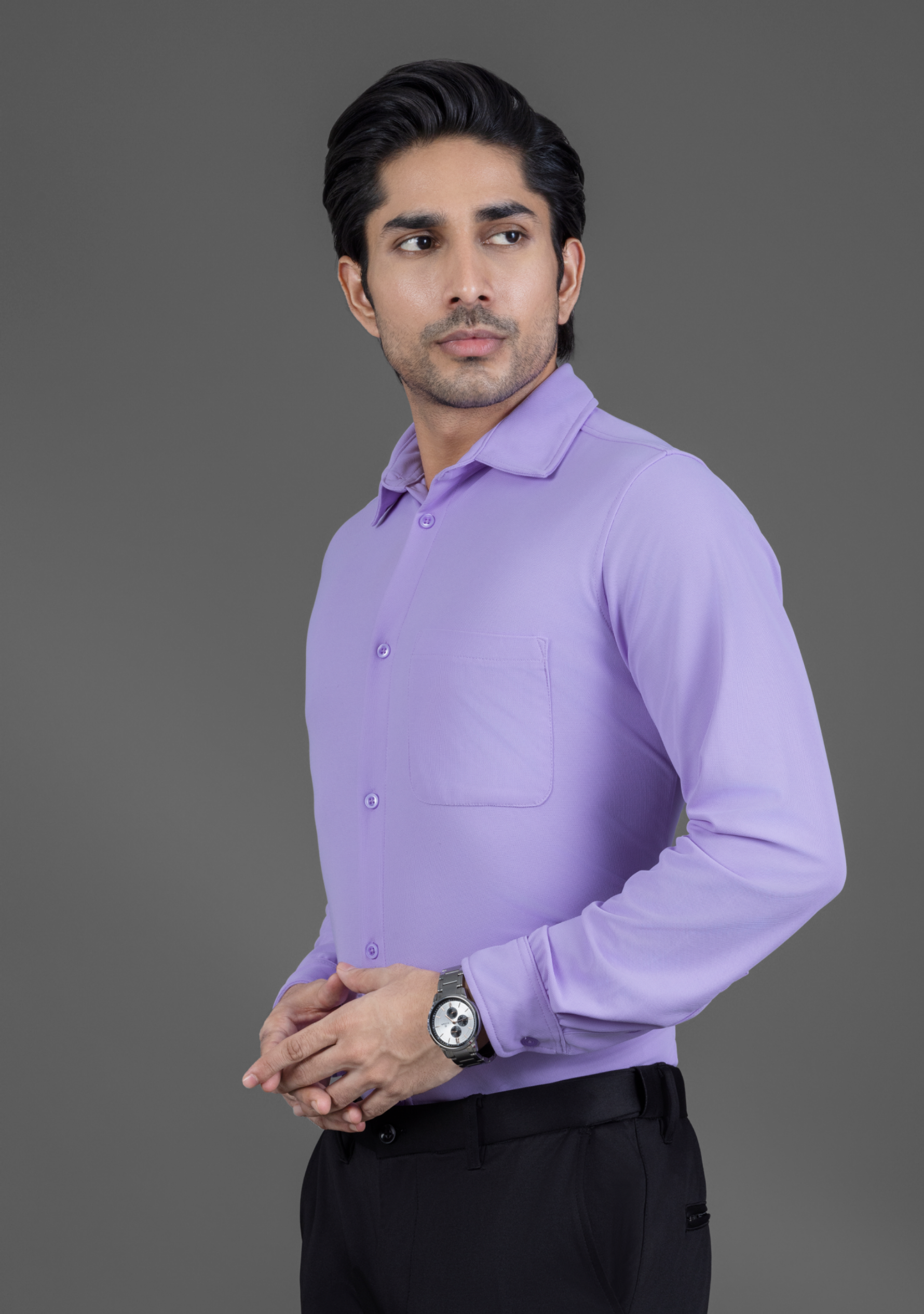 Lazy Lavender Full Sleeve Versatile Shirt