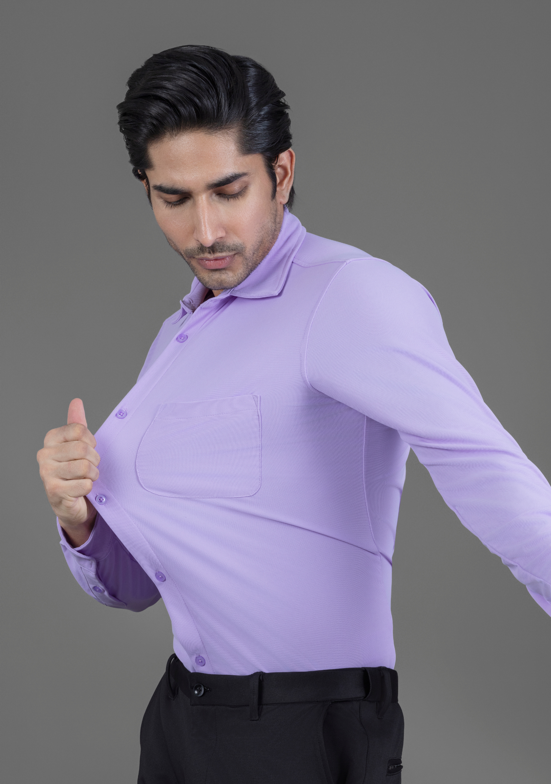 Lazy Lavender Full Sleeve Versatile Shirt