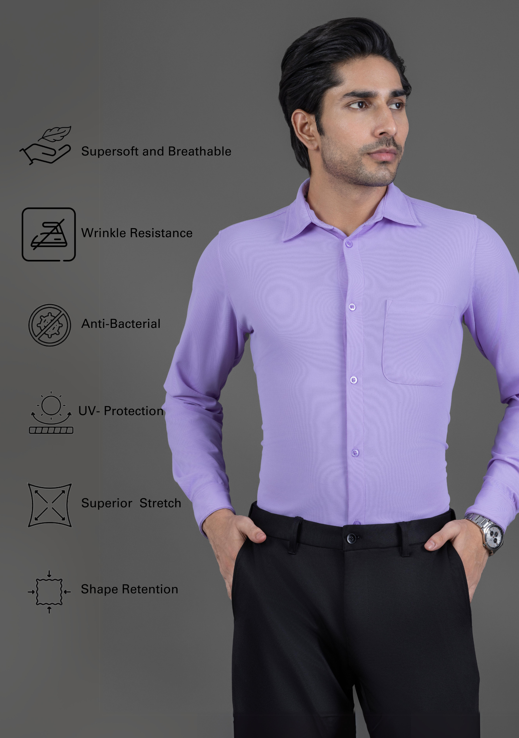 Lazy Lavender Full Sleeve Versatile Shirt