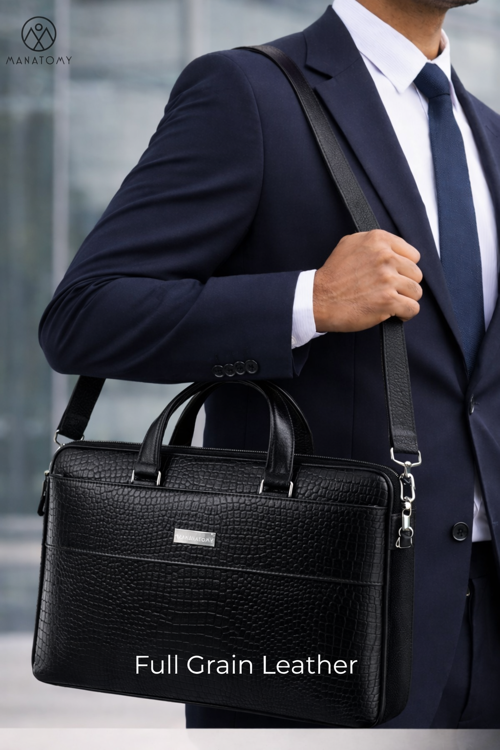 Legacy Croc Black Laptop Bag