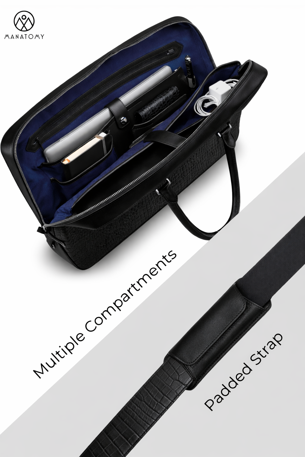 Legacy Croc Black Laptop Bag
