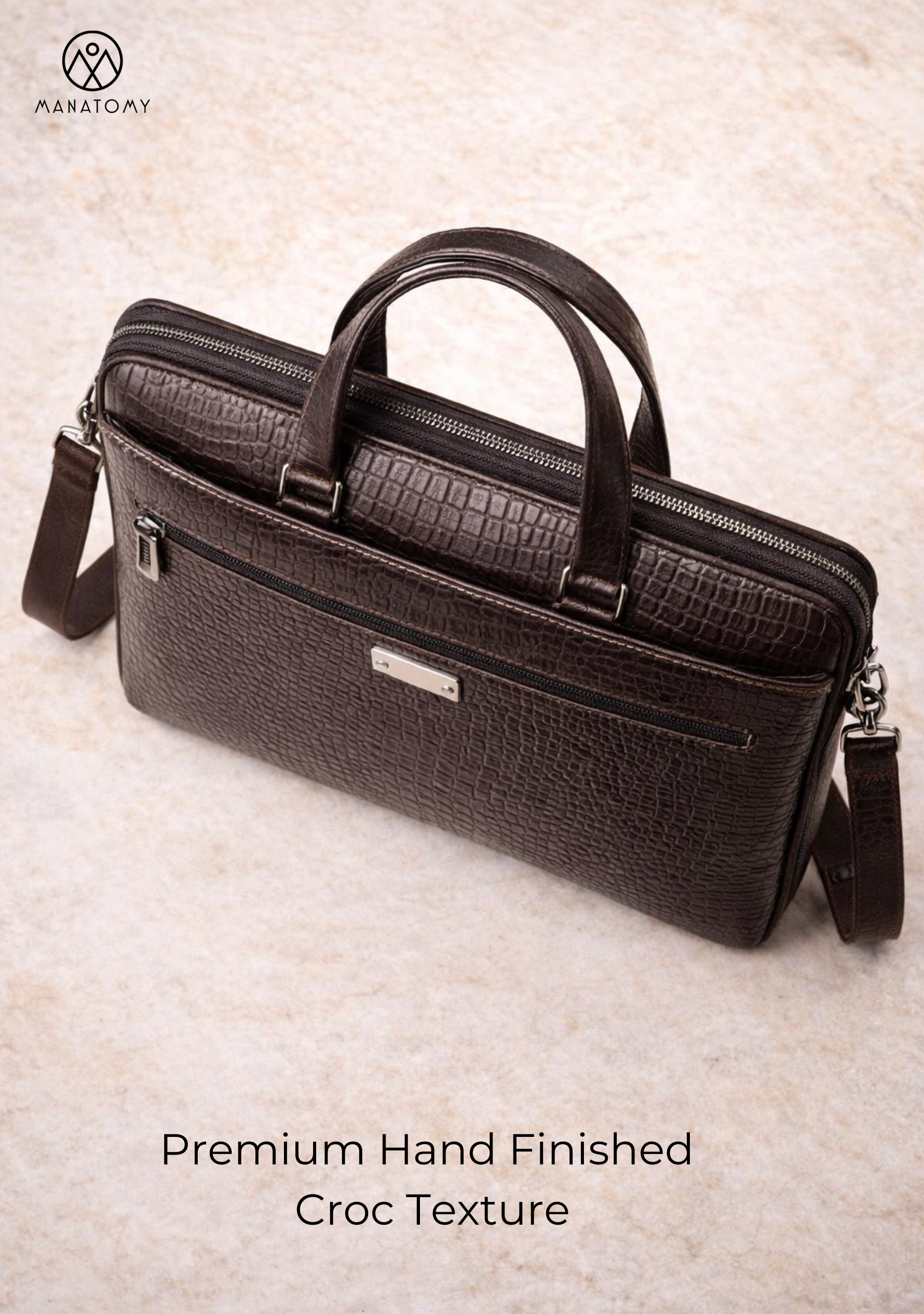Legacy Croc Brown Laptop Bag
