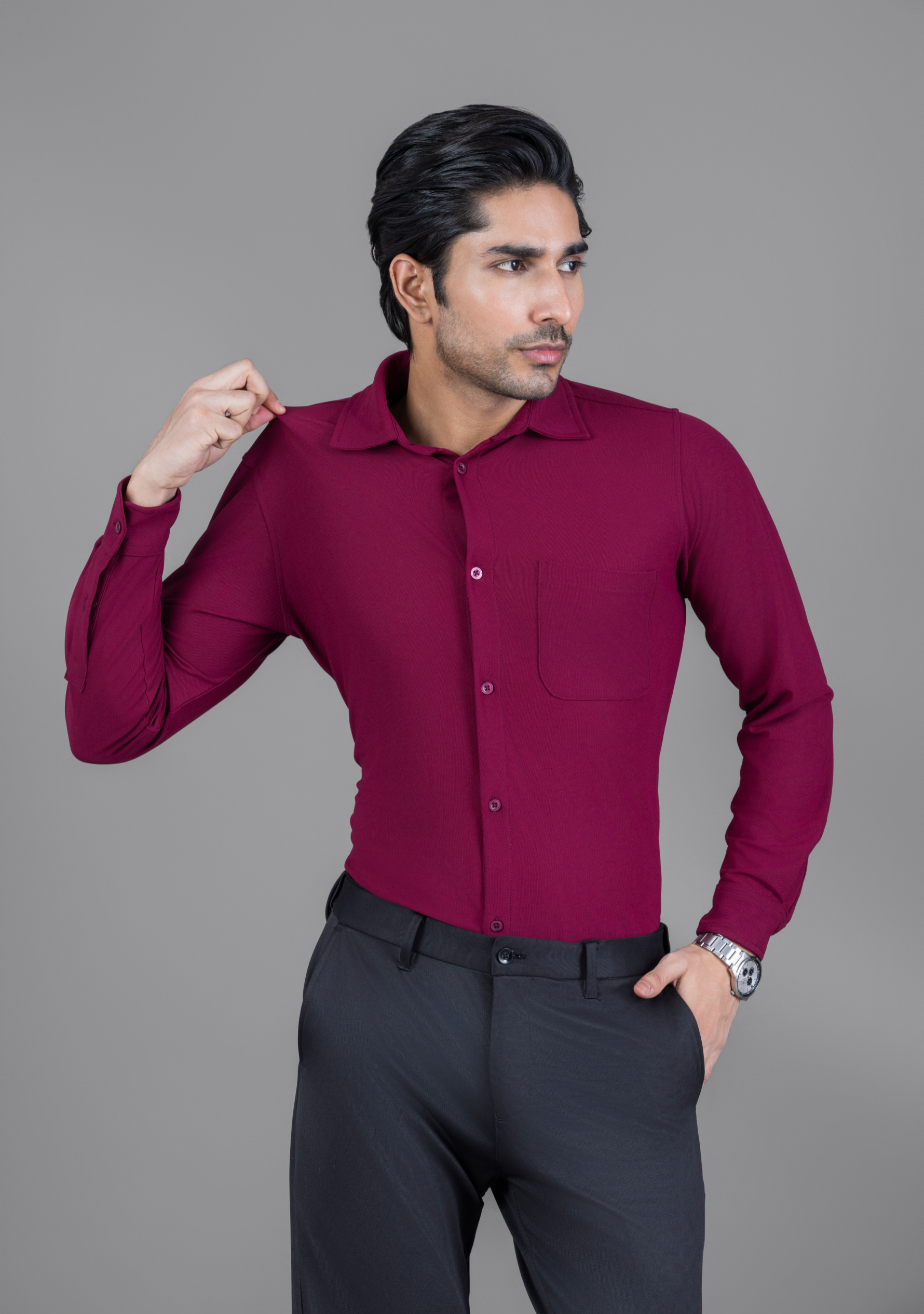 Magic Maroon Full Sleeve Versatile Shirt