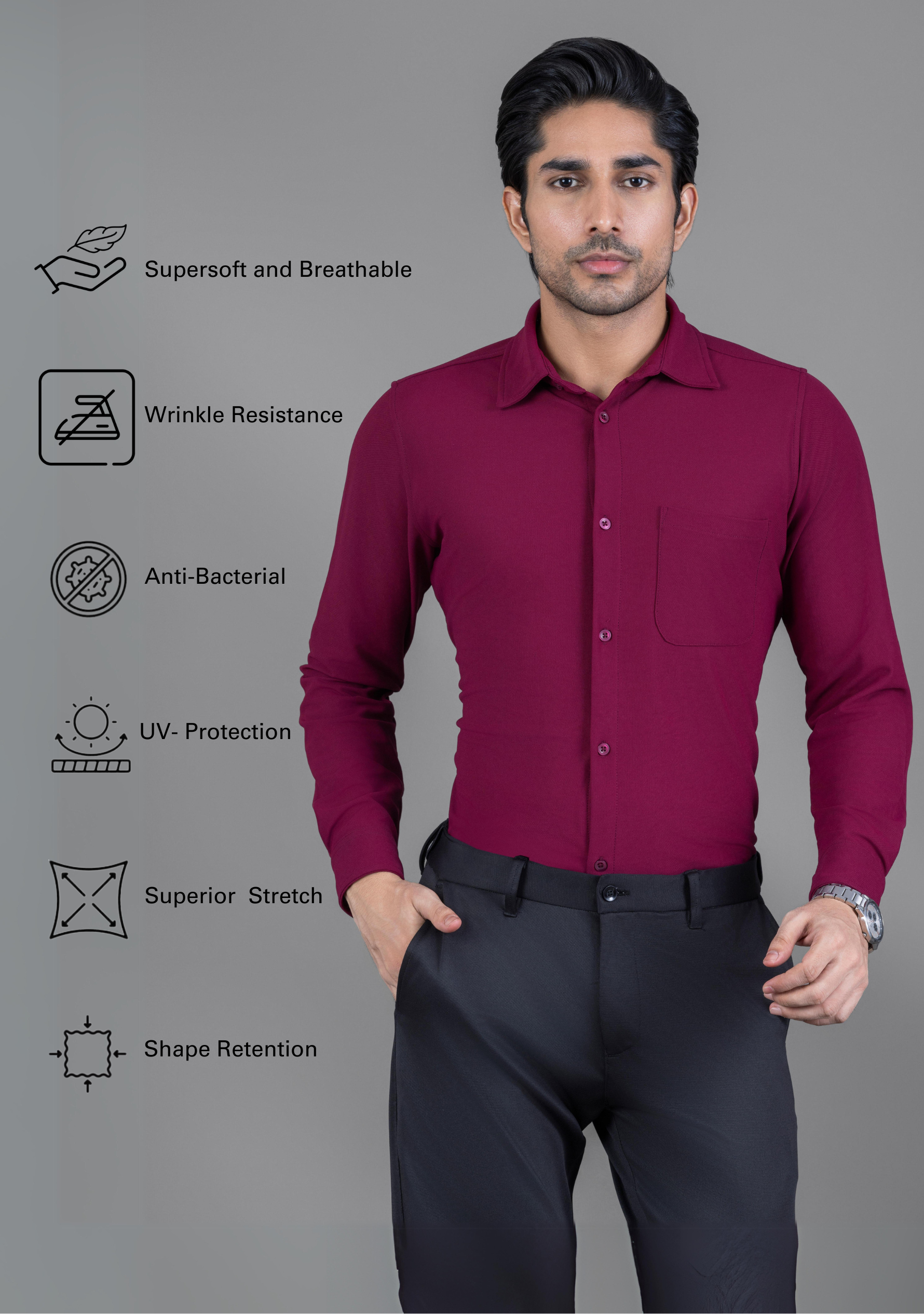 Magic Maroon Full Sleeve Versatile Shirt