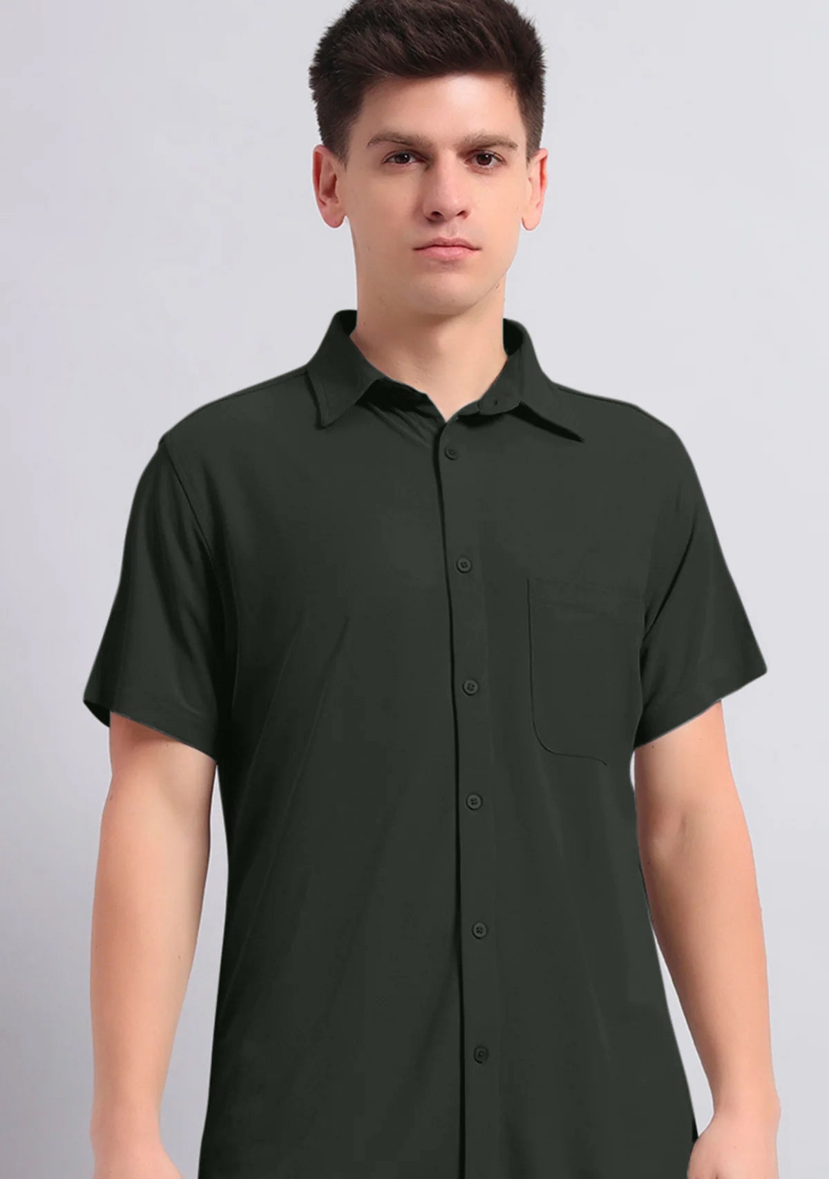 Ripe Olive Half Sleeve Versatile Shirt