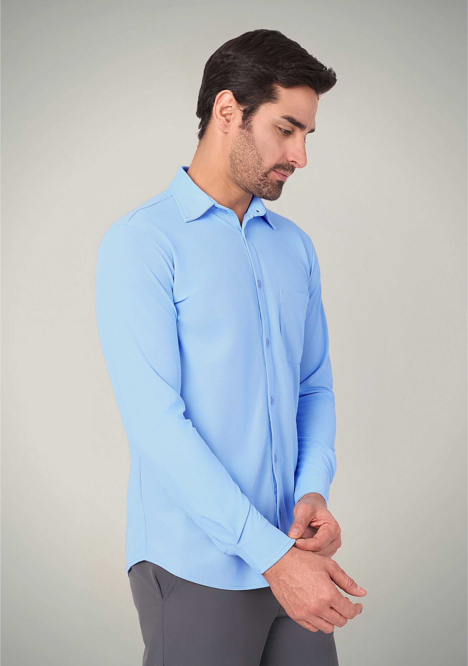 Pastel Blue Full Sleeve Versatile Shirt