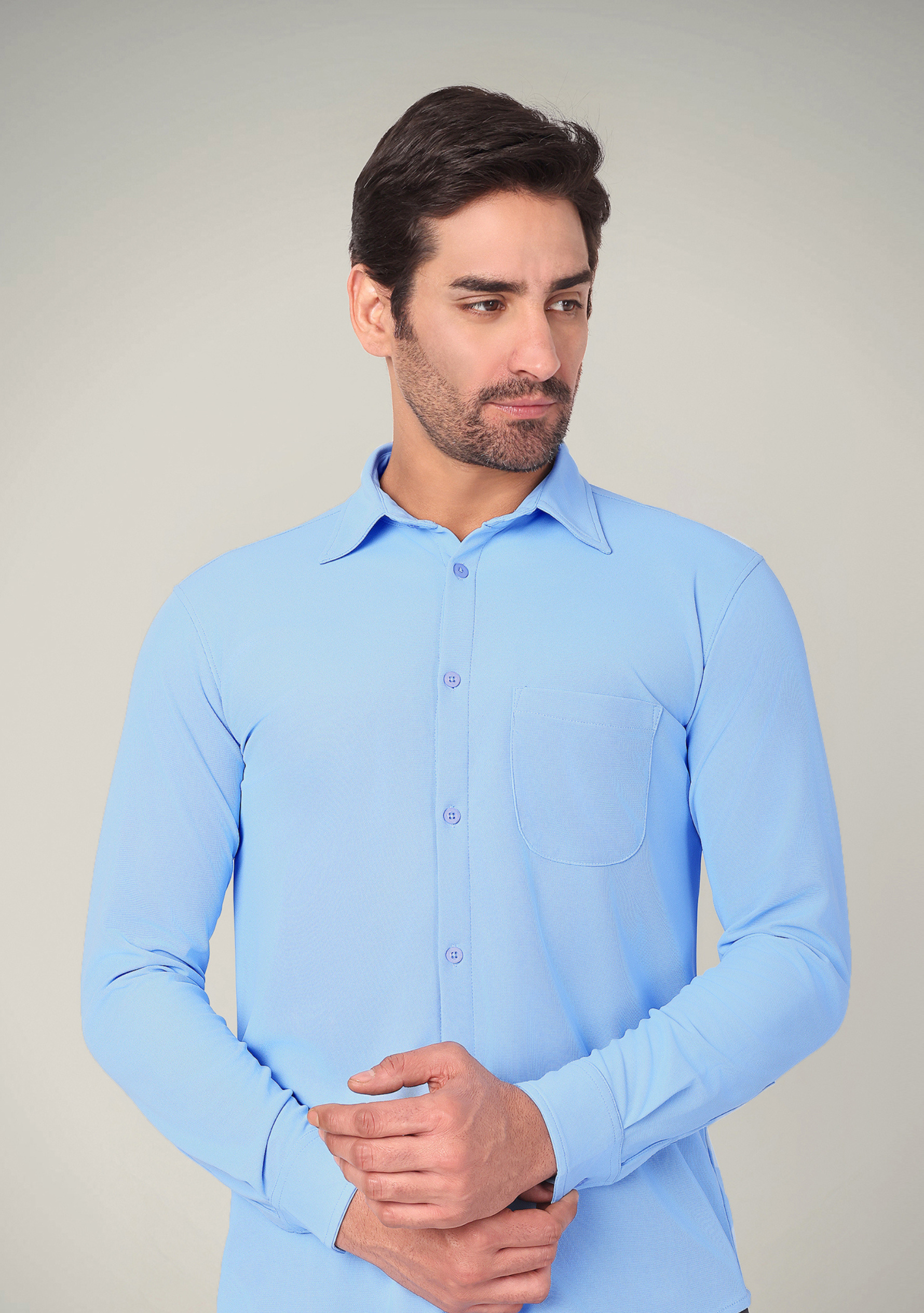 Pastel Blue Full Sleeve Versatile Shirt