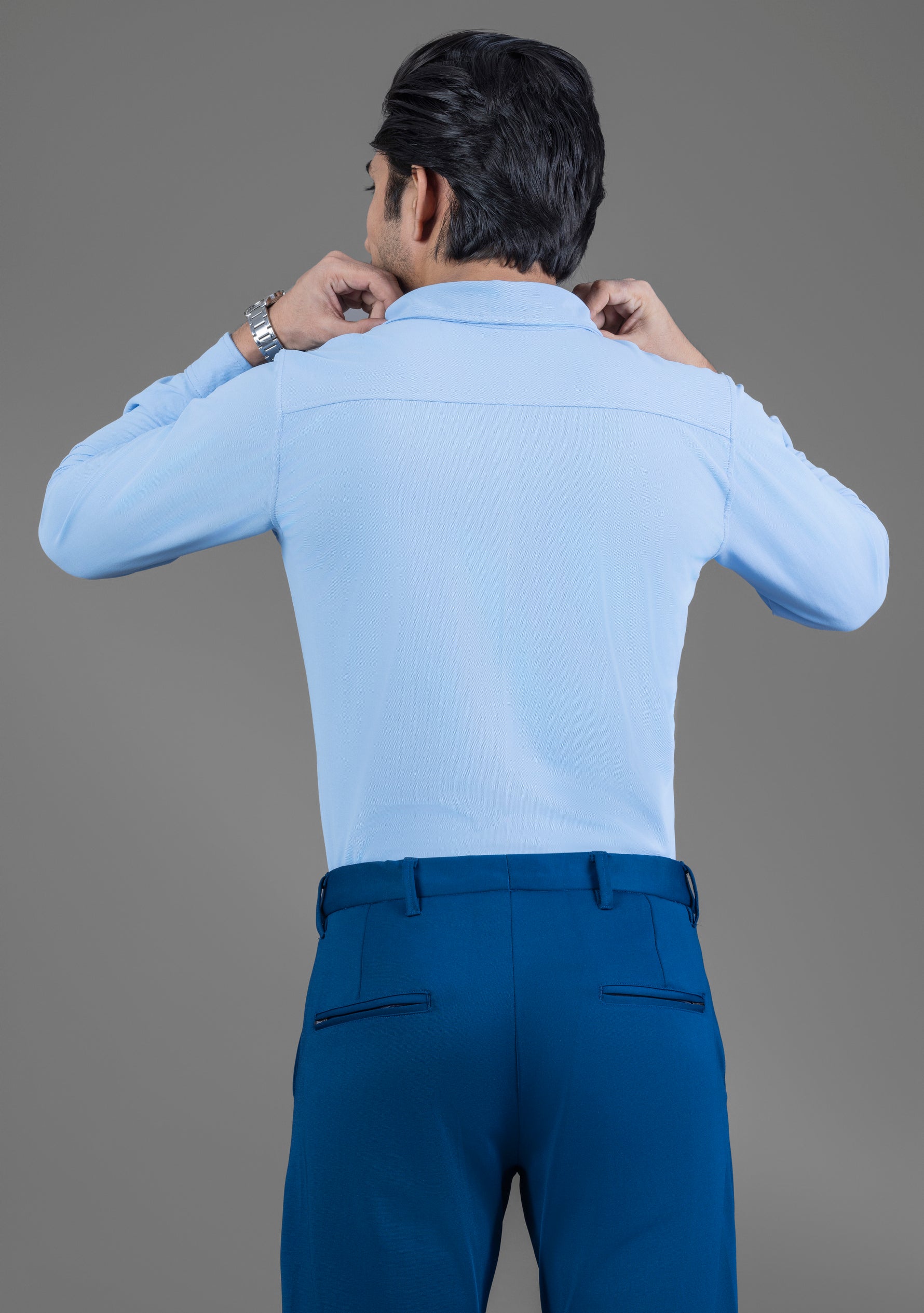 Pastel Blue Full Sleeve Versatile Shirt