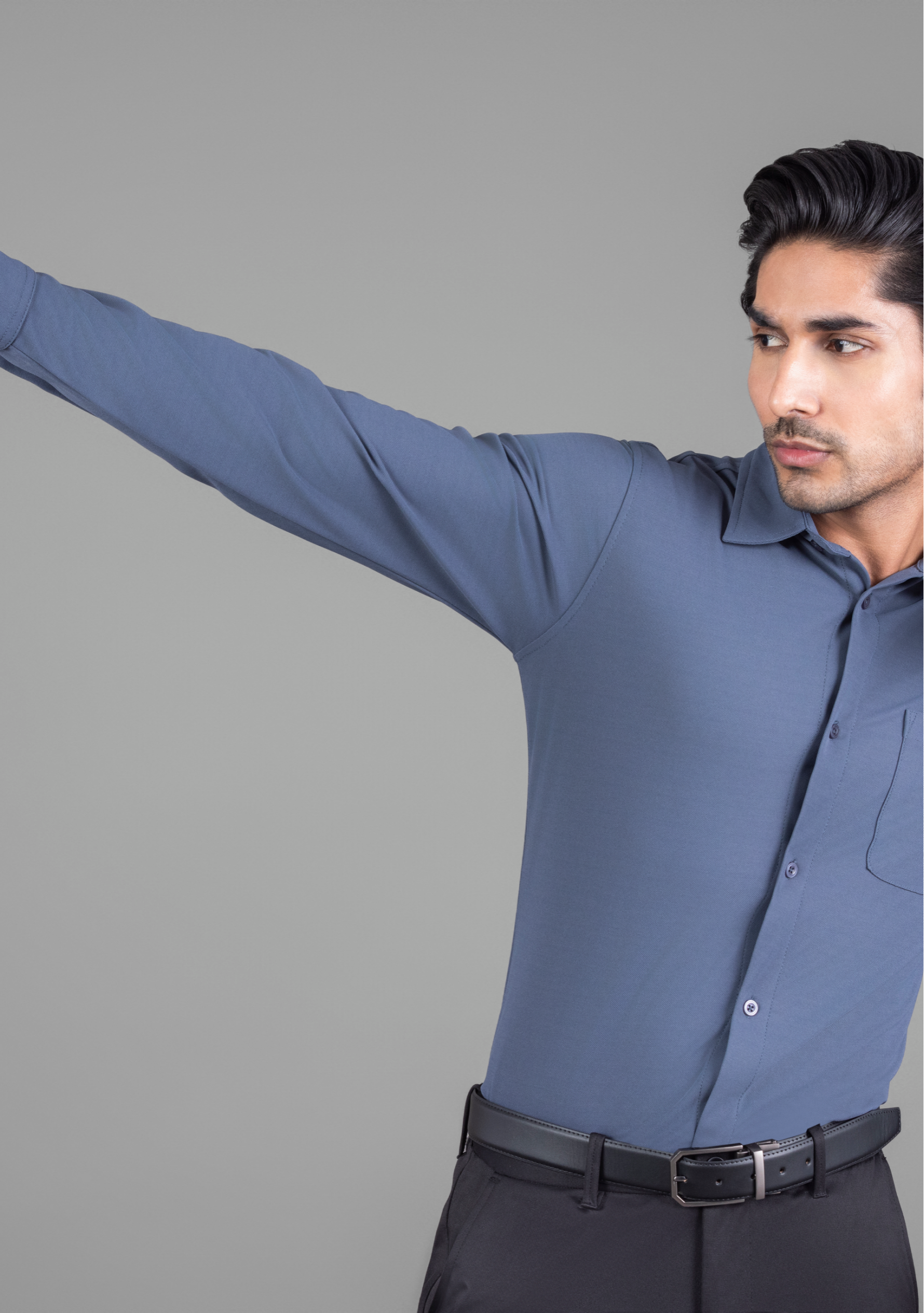 Pearl Grey Full Sleeve Versatile Shirt