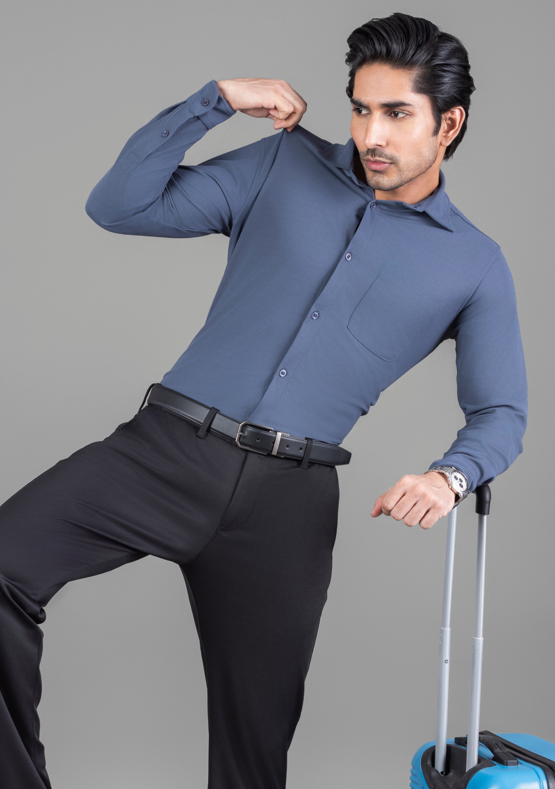 Pearl Grey Full Sleeve Versatile Shirt