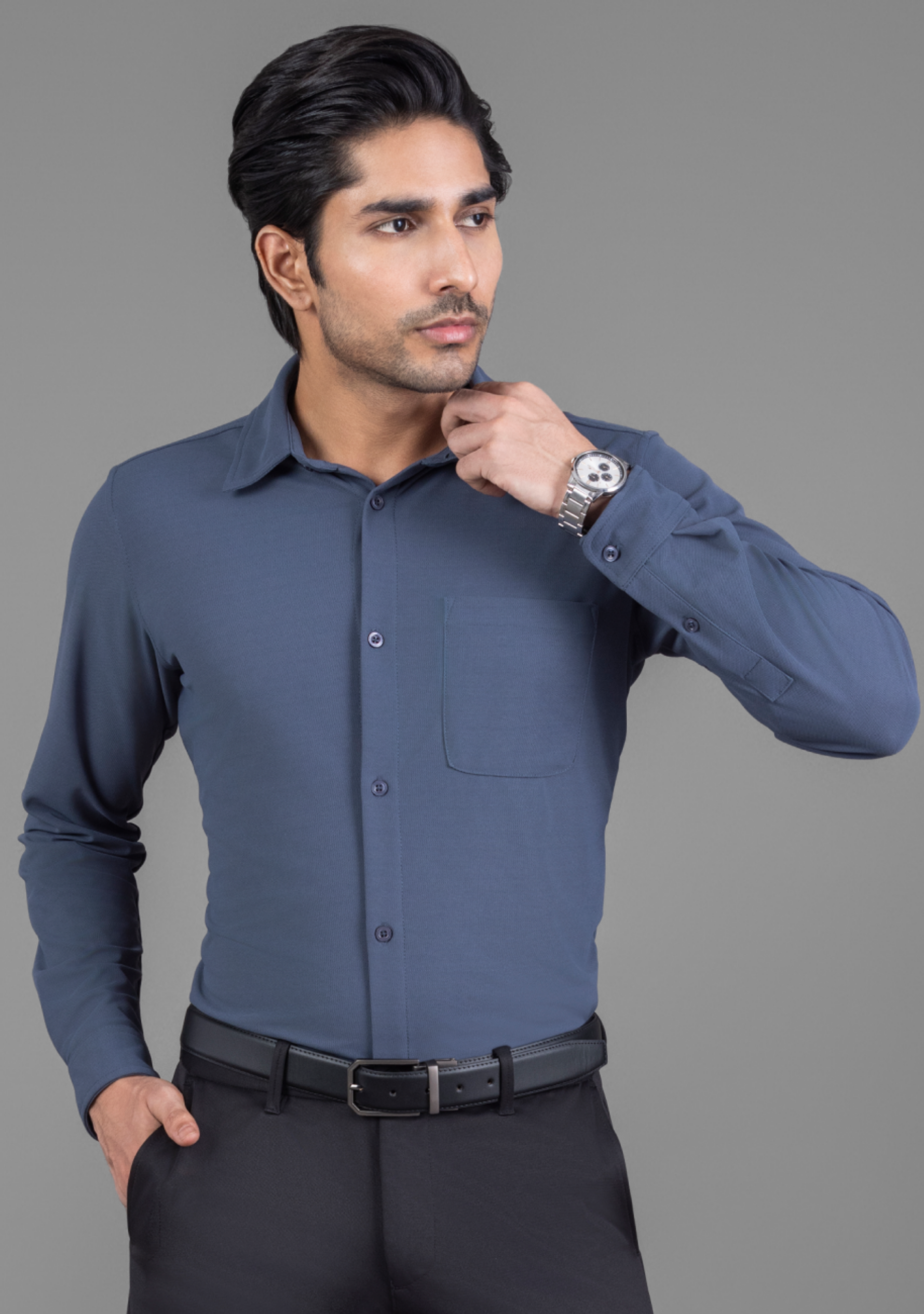 Pearl Grey Full Sleeve Versatile Shirt