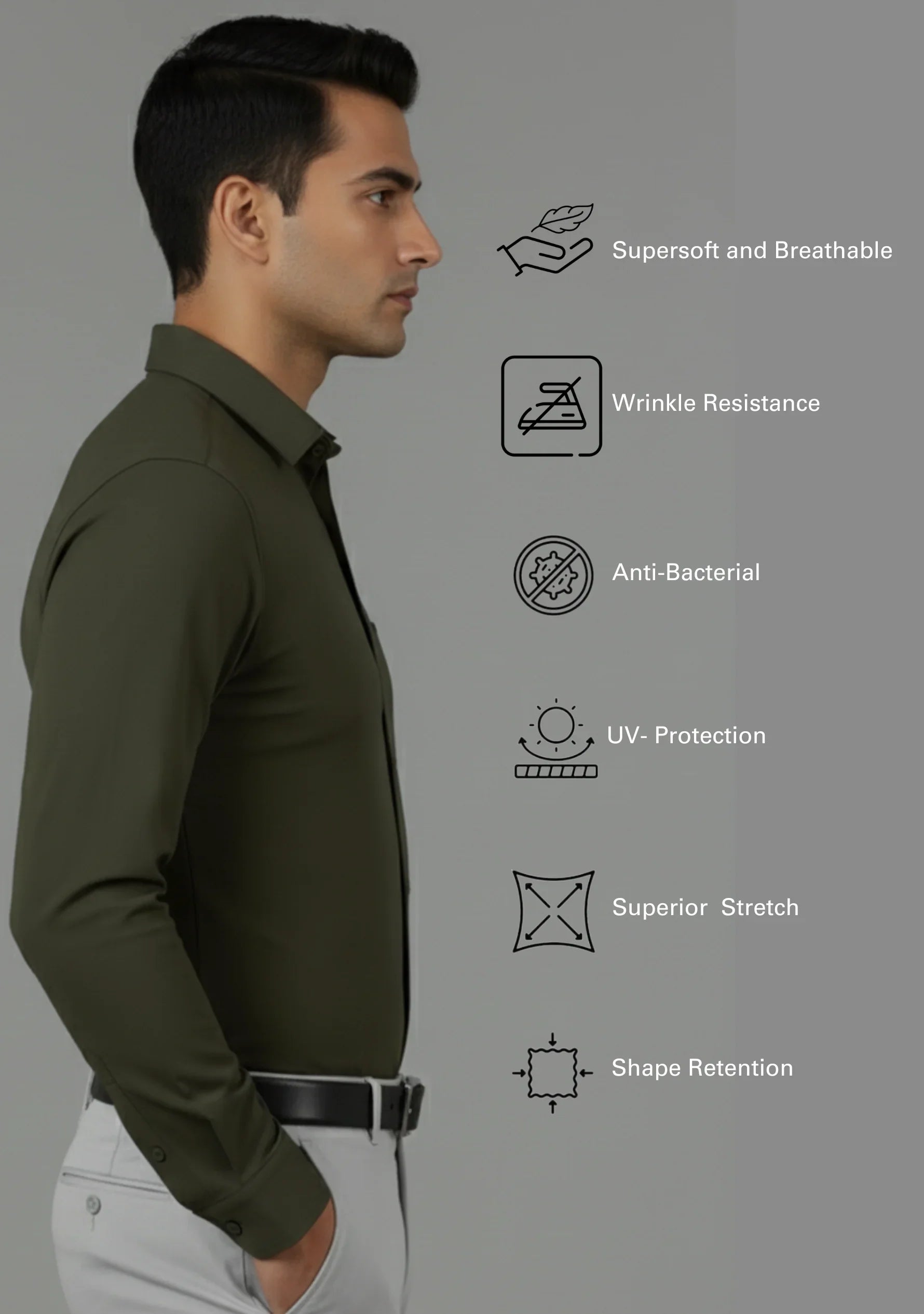 Ripe Olive Full Sleeve Versatile Shirt - The Manatomy