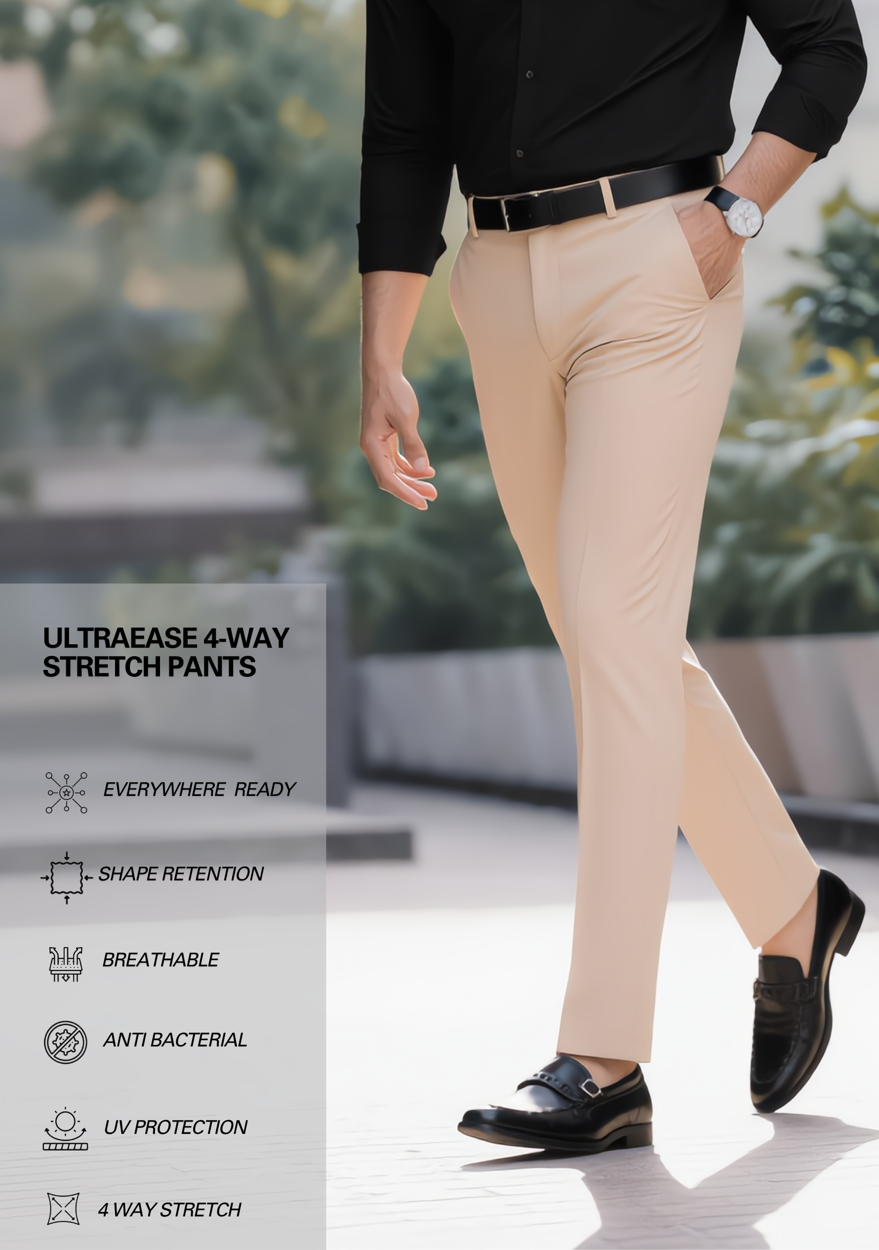 The Signature Combo – Black Shirt + Beige Pant