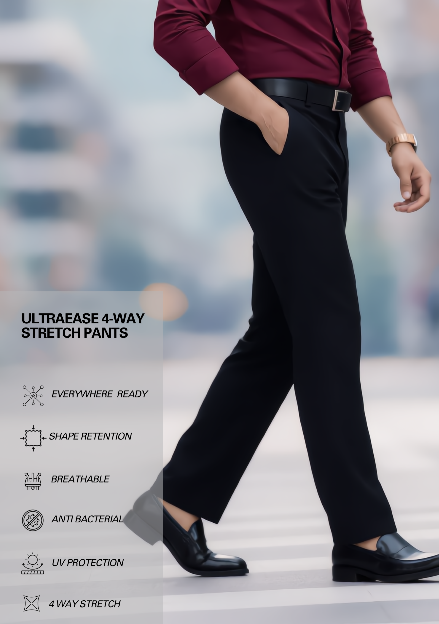 The Signature Combo – Maroon Shirt + Black Pant