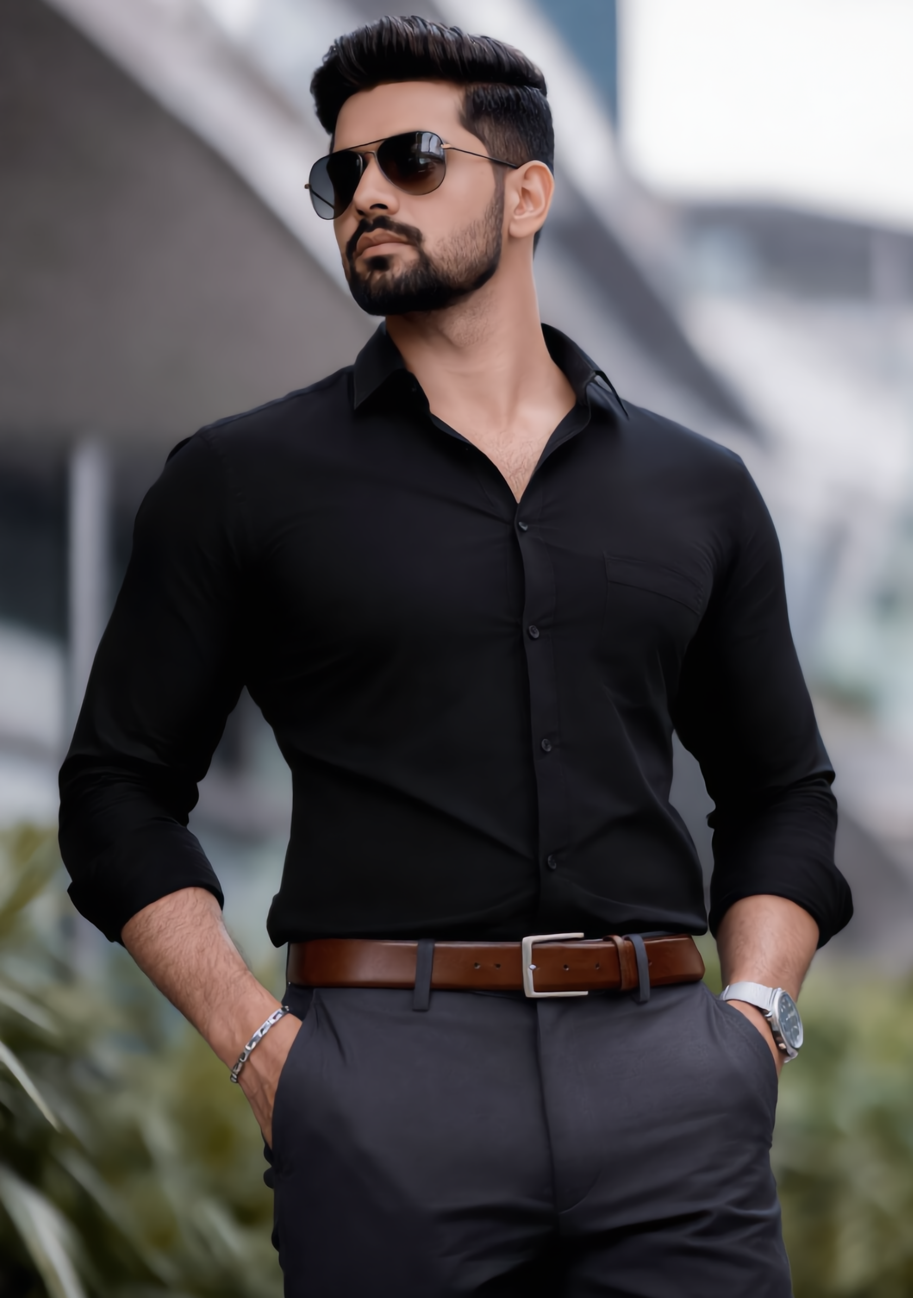 The Signature Combo – Black Shirt + Grey Pant
