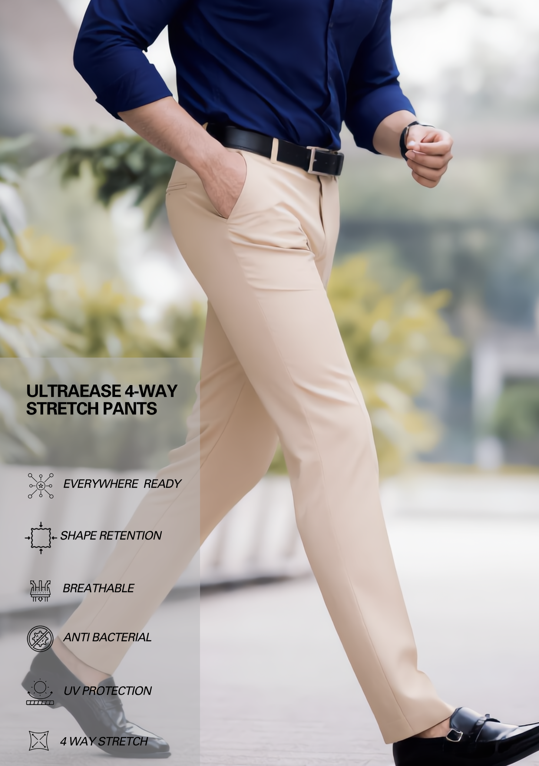The Signature Combo – Blue Shirt + Beige Pant