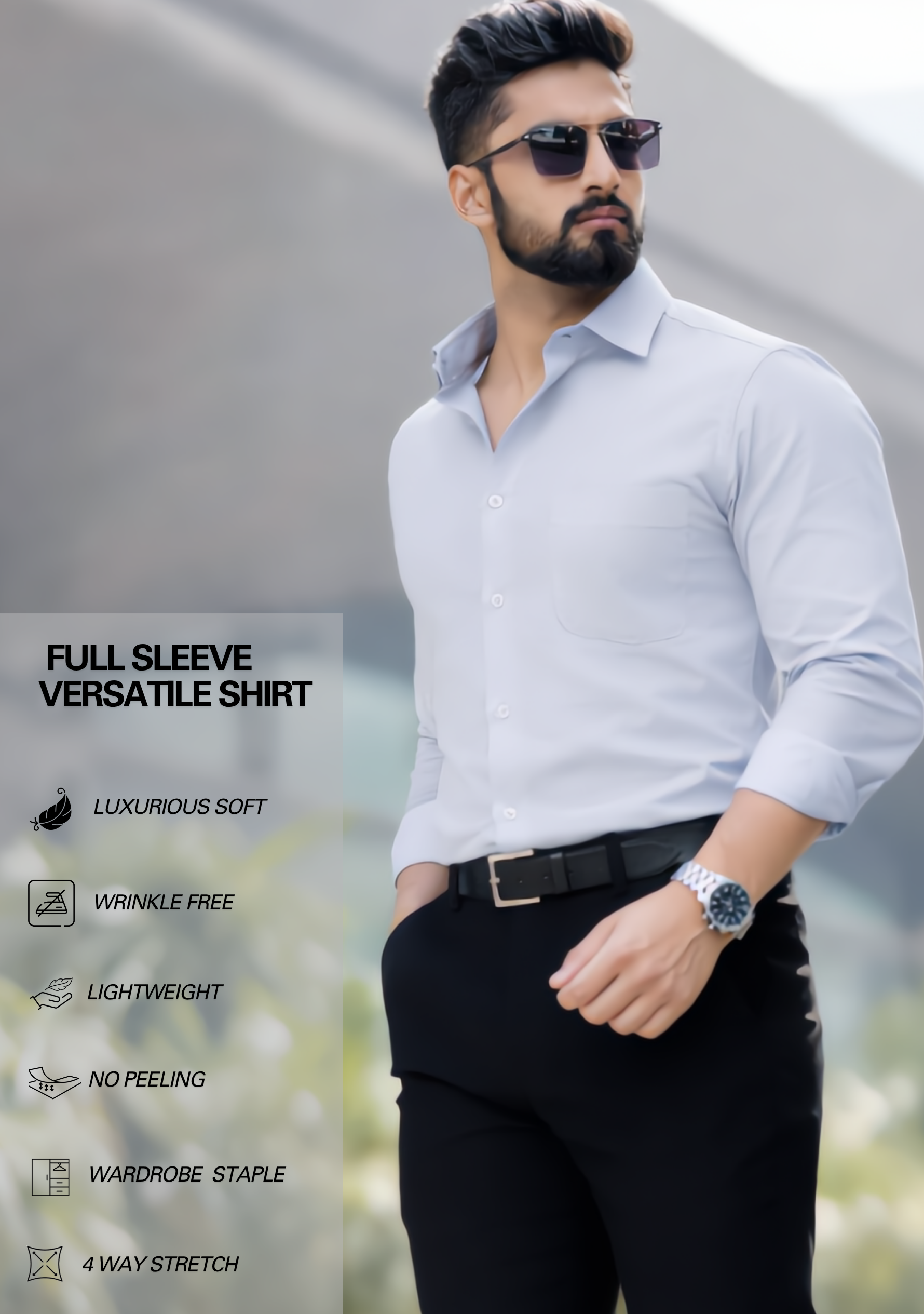The Signature Combo – Light Grey Shirt + Black Pant