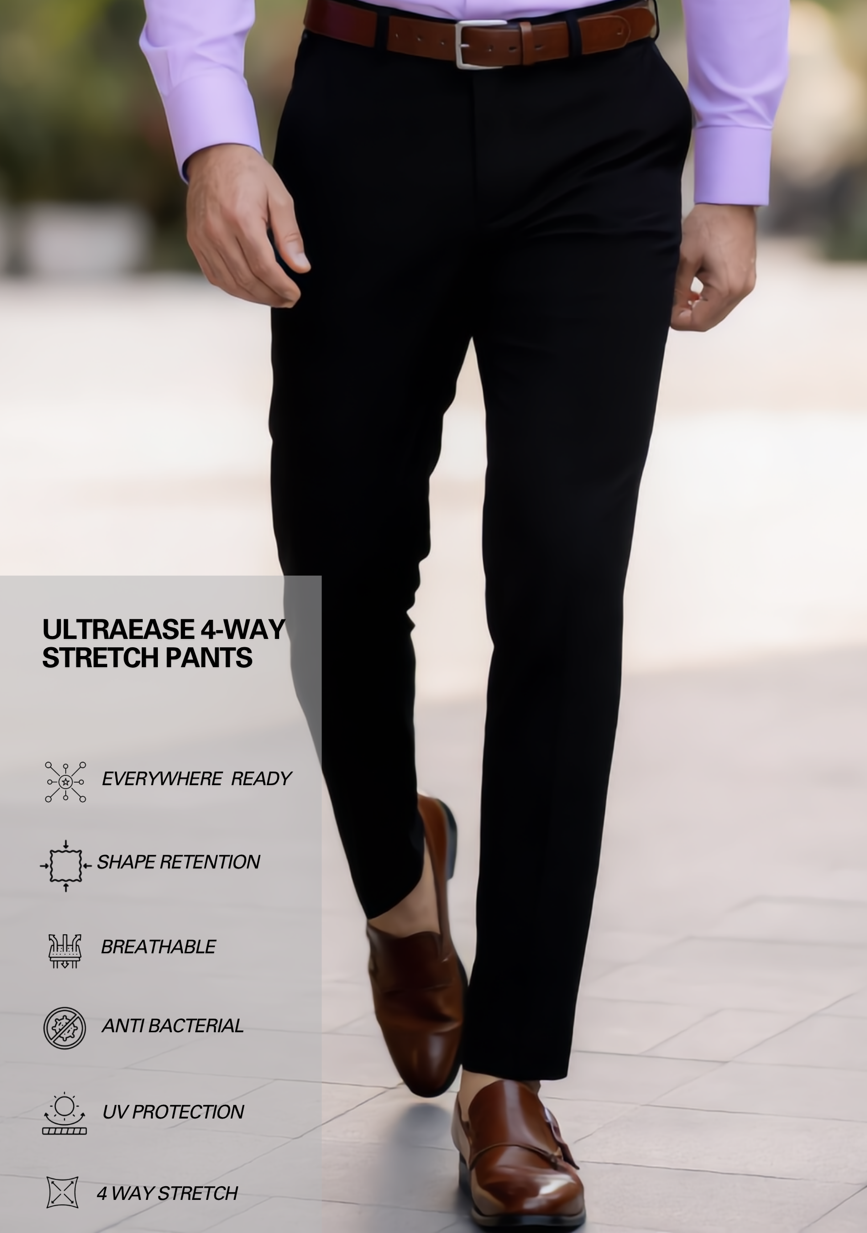 The Signature Combo – Purple Shirt + Jet Black Pant