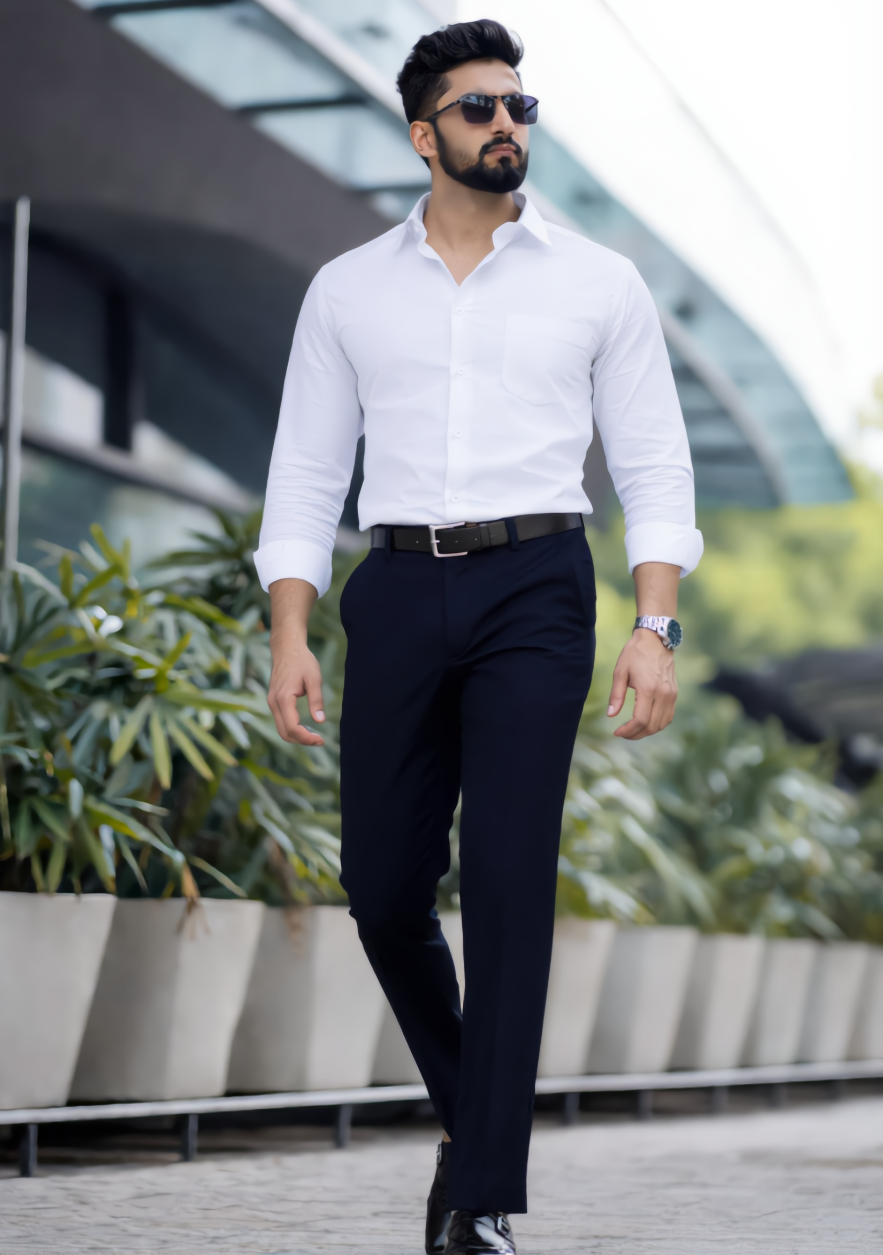 The Signature Combo – White Shirt + Blue Pant