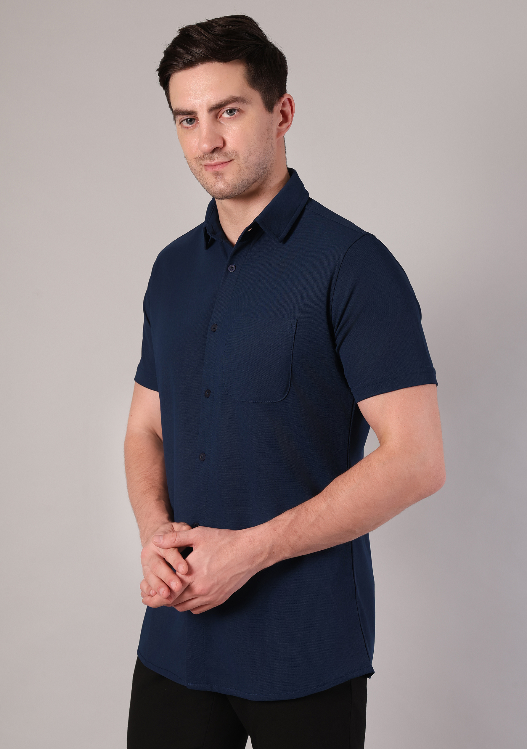 True Navy Half Sleeve Versatile Shirt